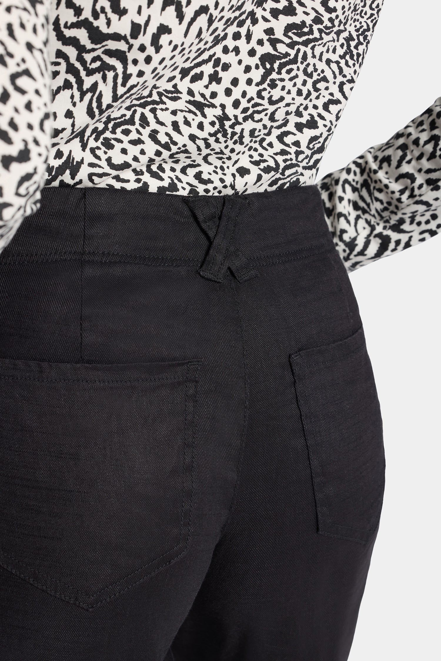 5 Pocket Wide Leg Trouser Pants - Black - Image 5