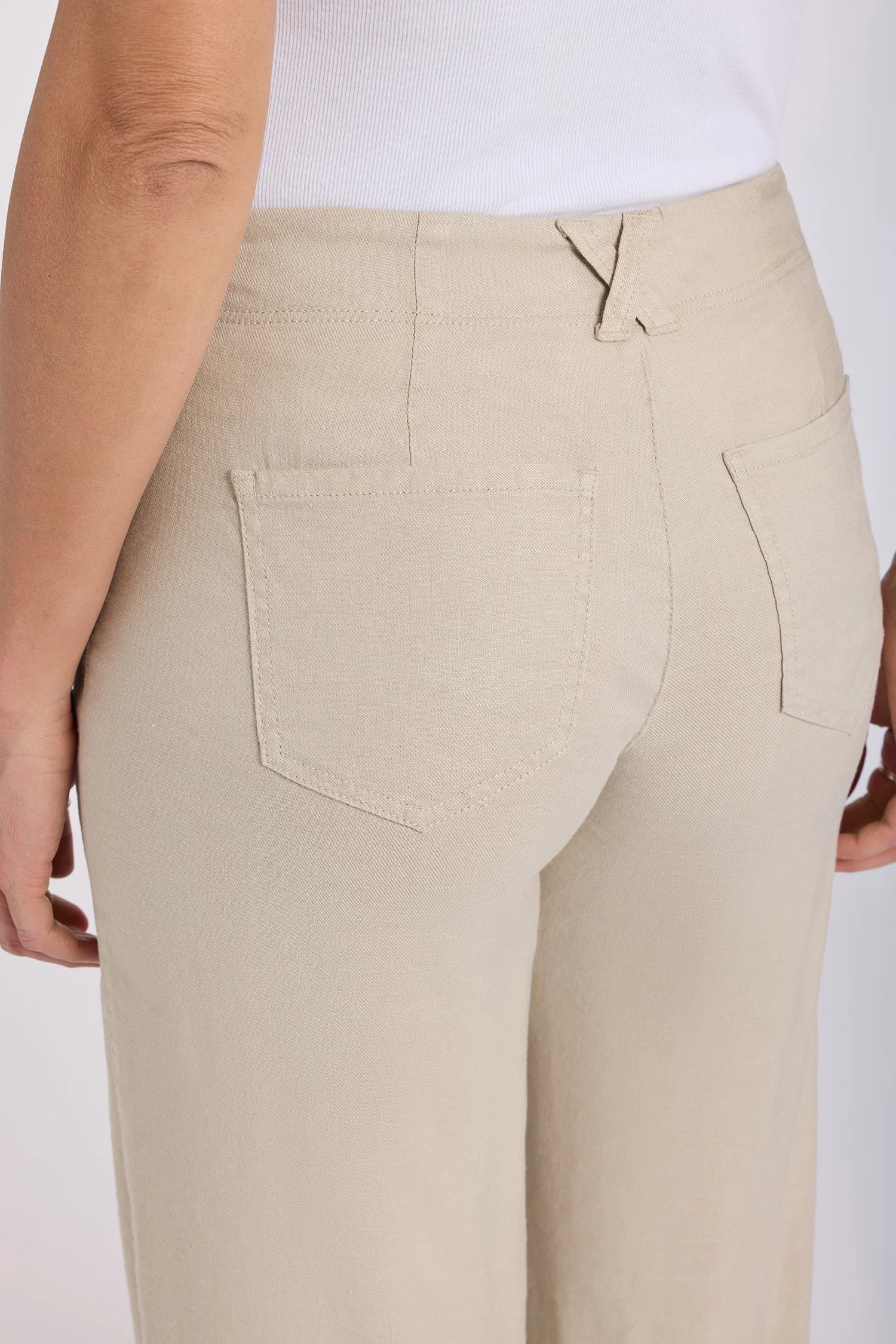 5 Pocket Wide Leg Trouser Pants - Feather - Image 2