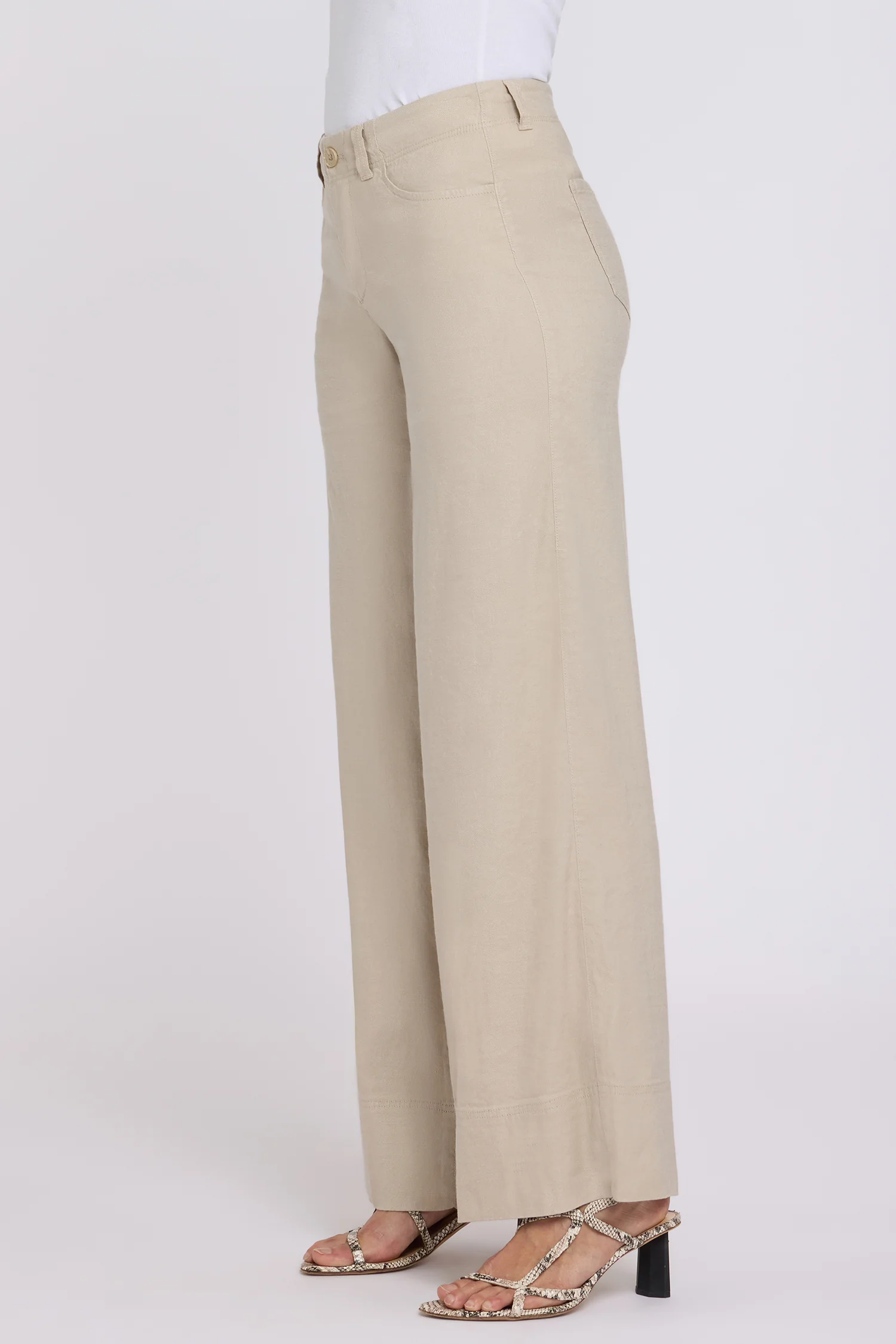 5 Pocket Wide Leg Trouser Pants - Feather - Image 4