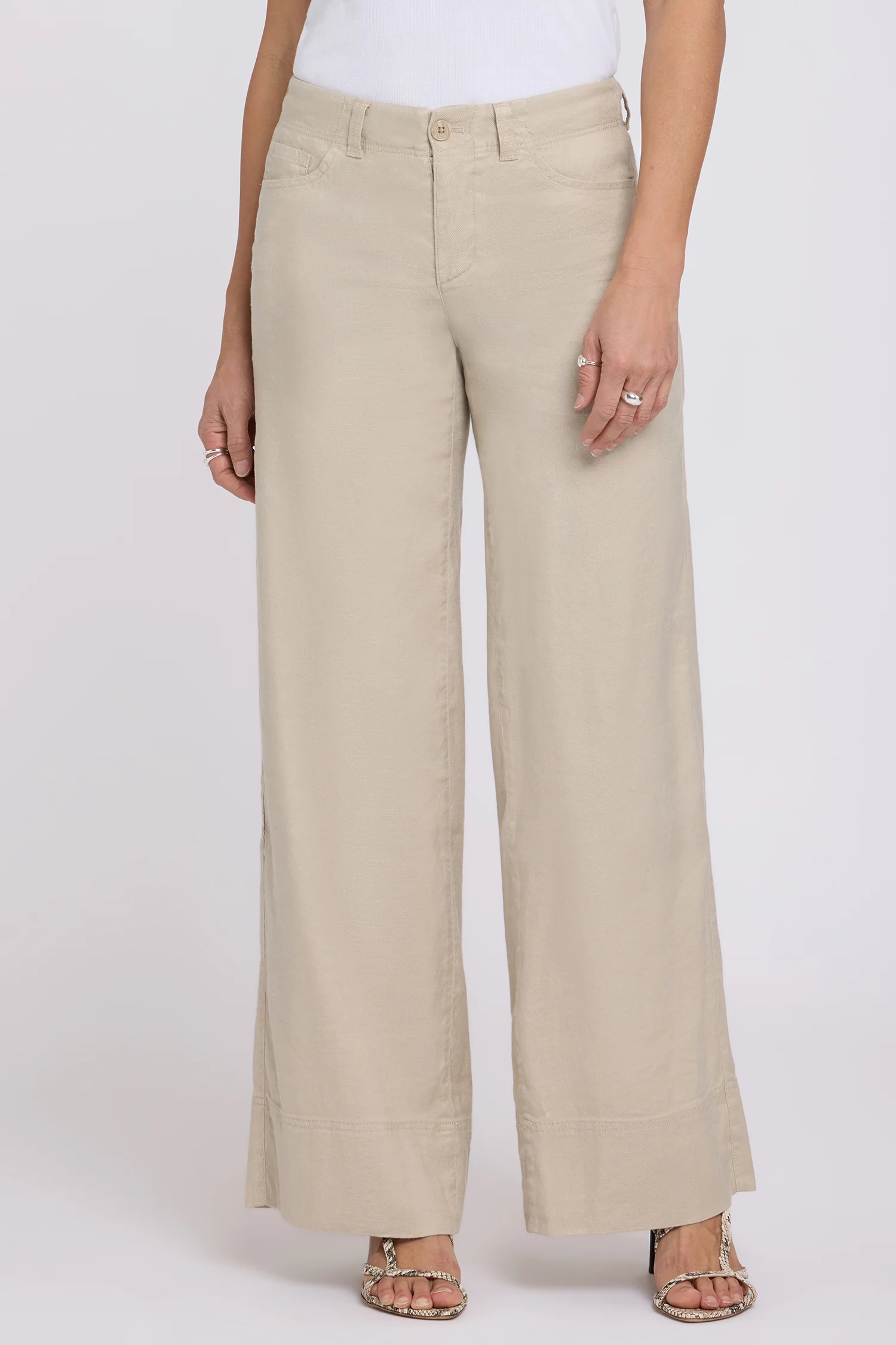 5 Pocket Wide Leg Trouser Pants - Feather - Image 5