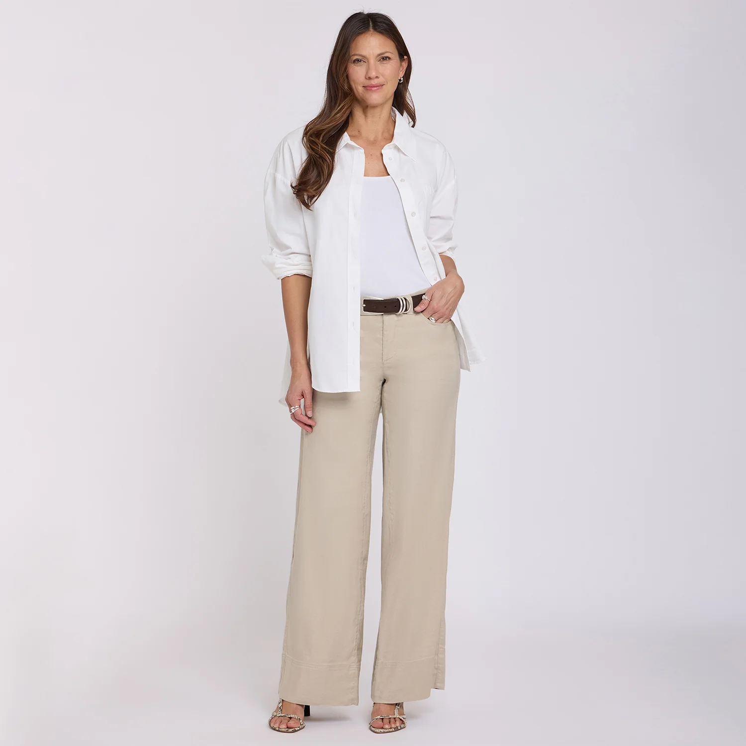 5 Pocket Wide Leg Trouser Pants - Feather - Image 6