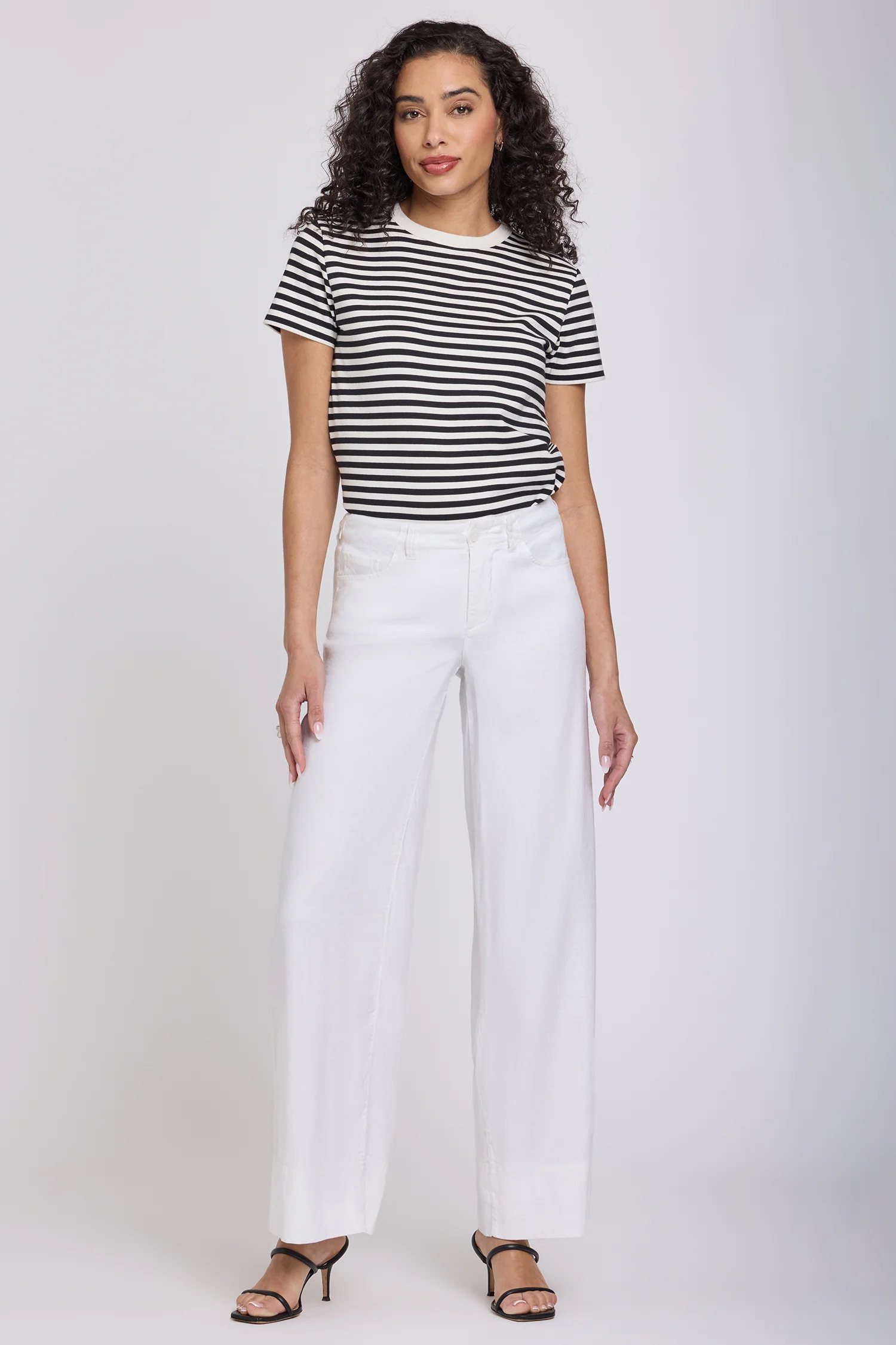 5 Pocket Wide Leg Trouser Pants - Optic White - Image 2