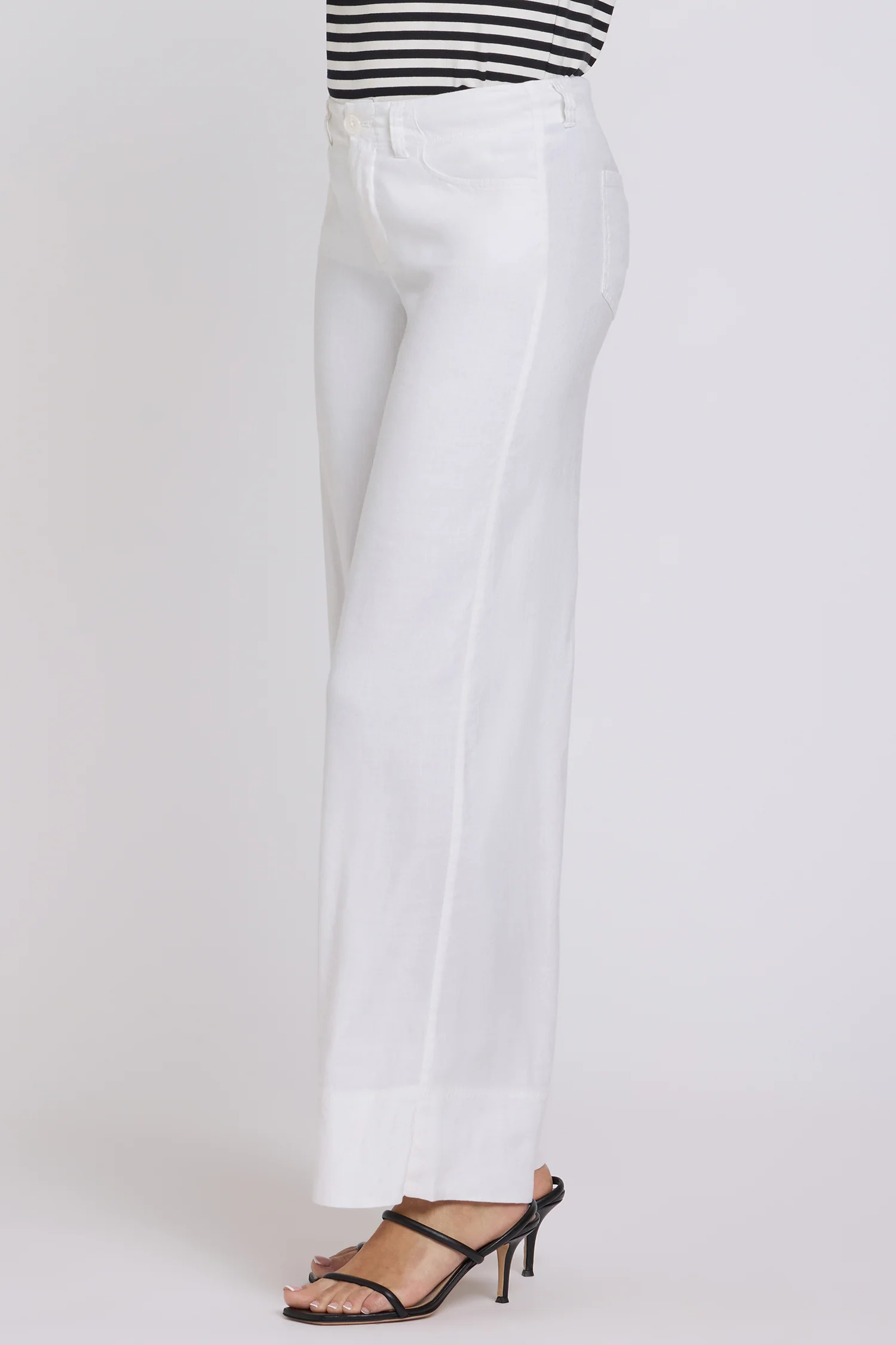 5 Pocket Wide Leg Trouser Pants - Optic White - Image 3