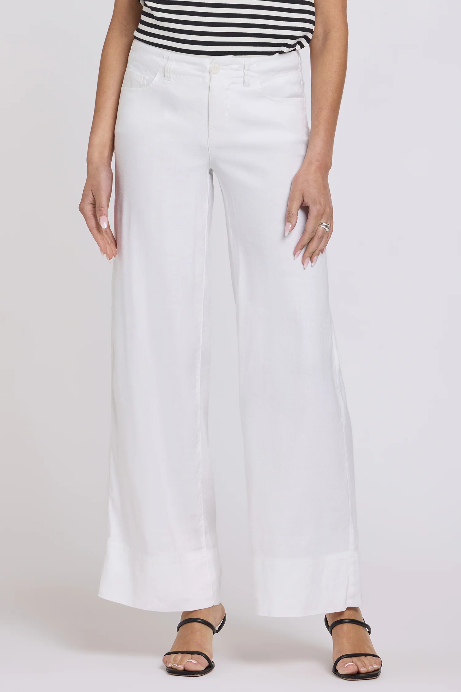5 Pocket Wide Leg Trouser Pants - Optic White - Image 4