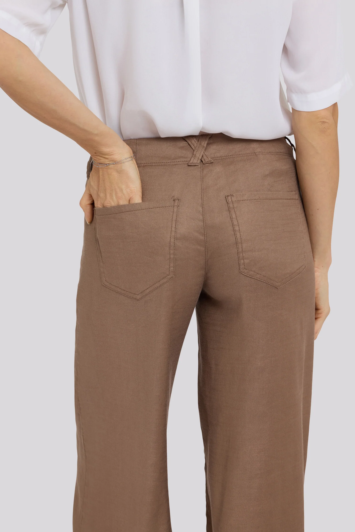 5 Pocket Wide Leg Trouser Pants - Toasted Coconut - Image 2