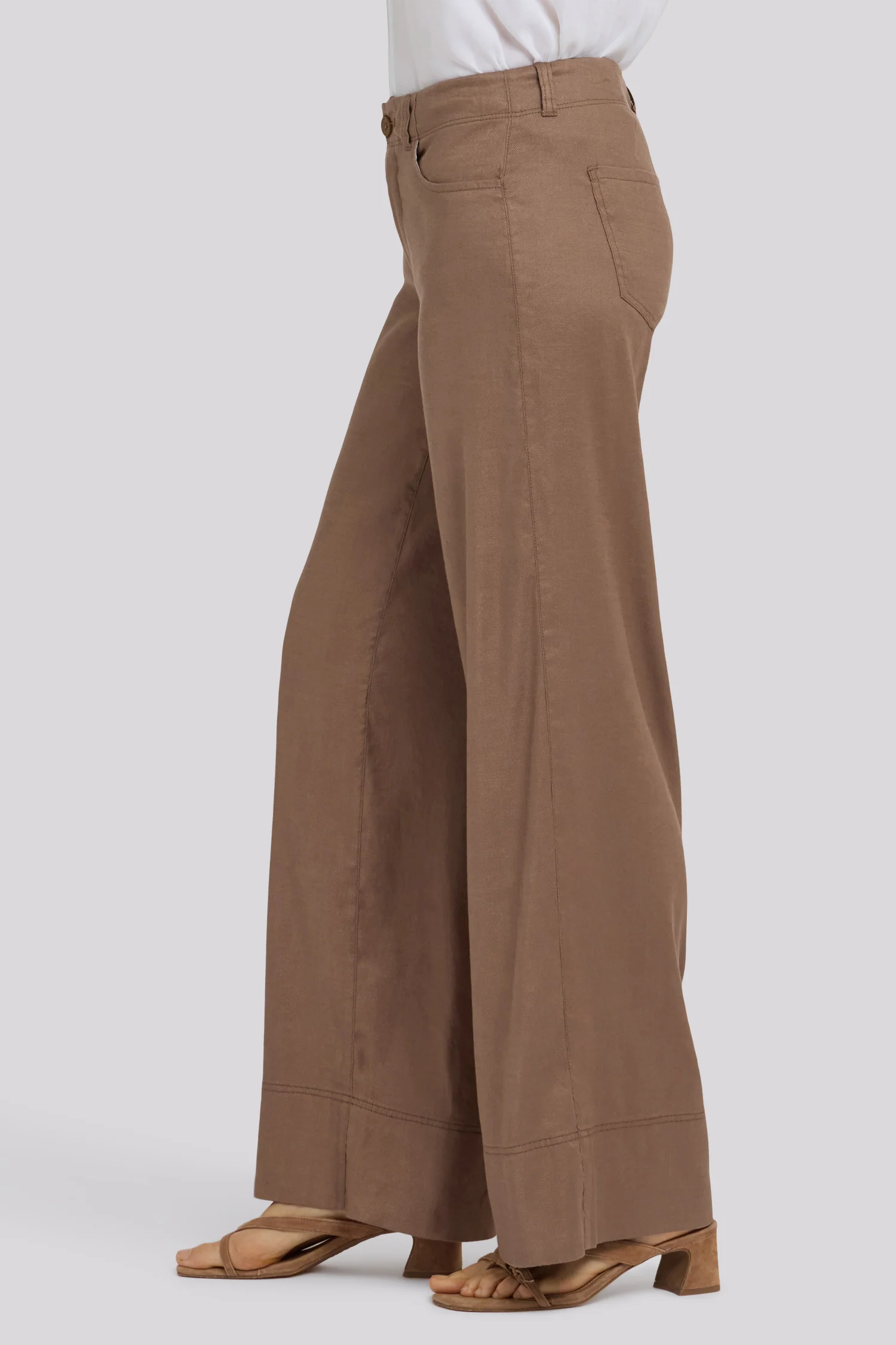 5 Pocket Wide Leg Trouser Pants - Toasted Coconut - Image 4