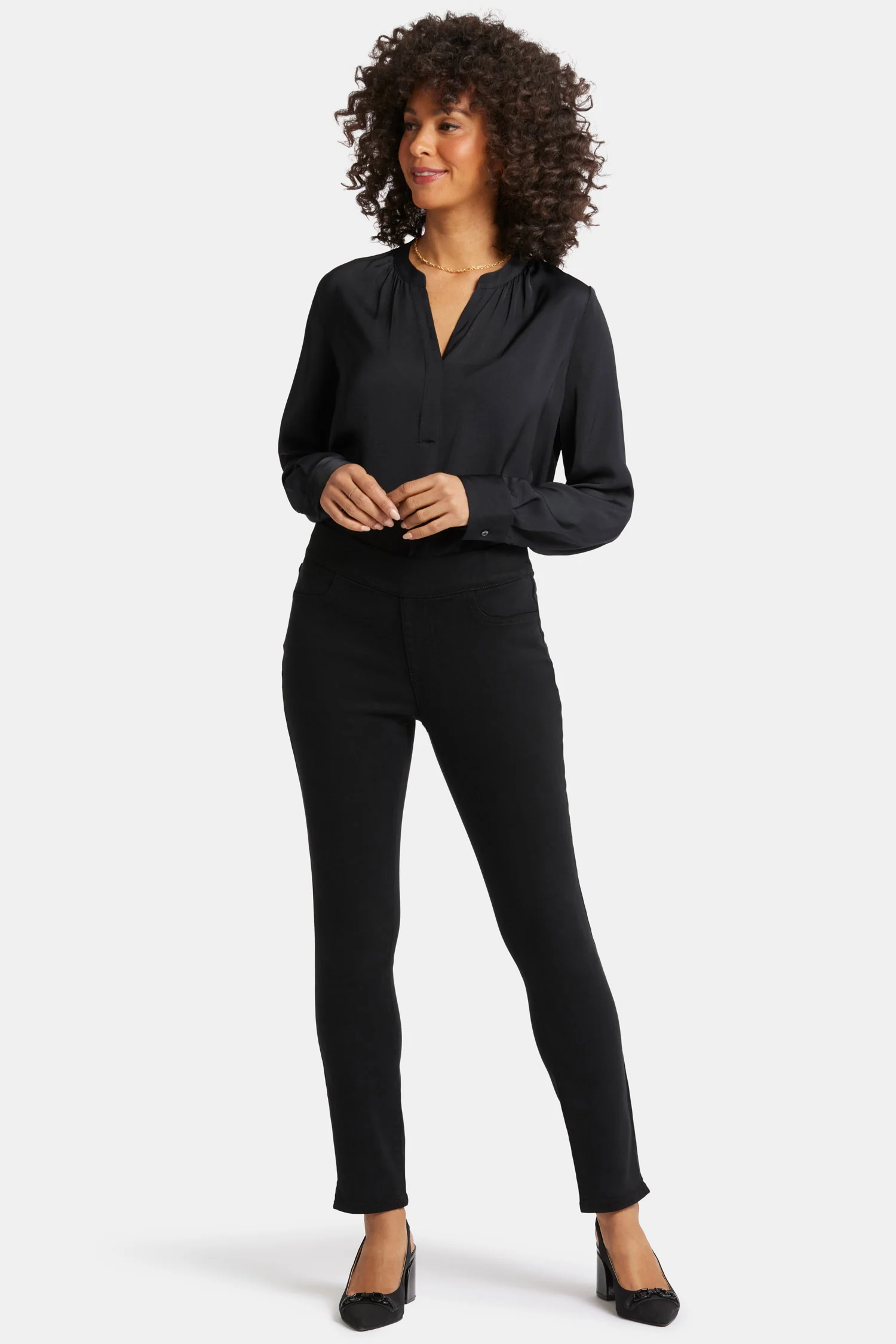 Alina Skinny Pull-On Jeans - Overdye Black - Image 4