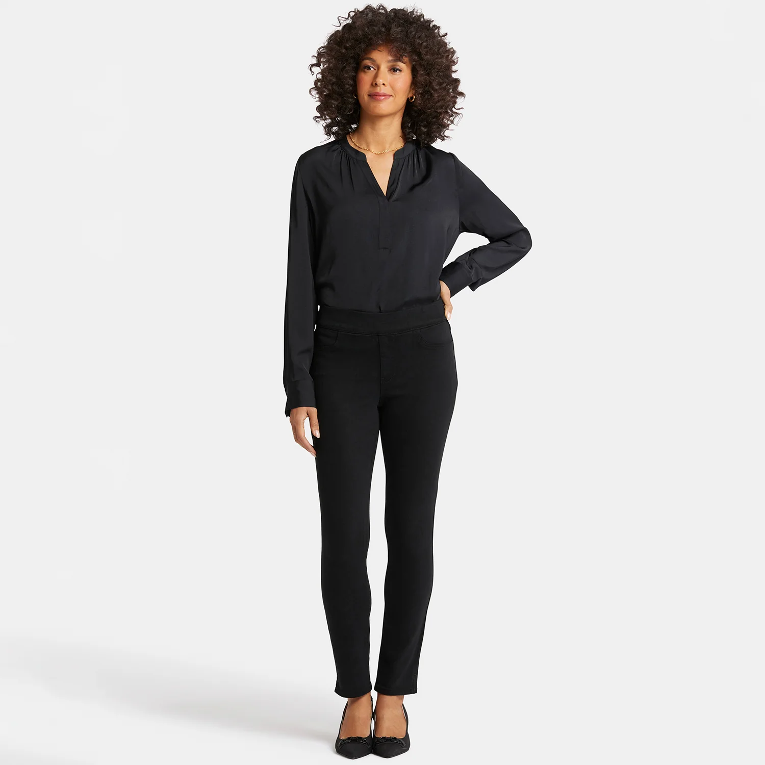 Alina Skinny Pull-On Jeans - Overdye Black - Image 7
