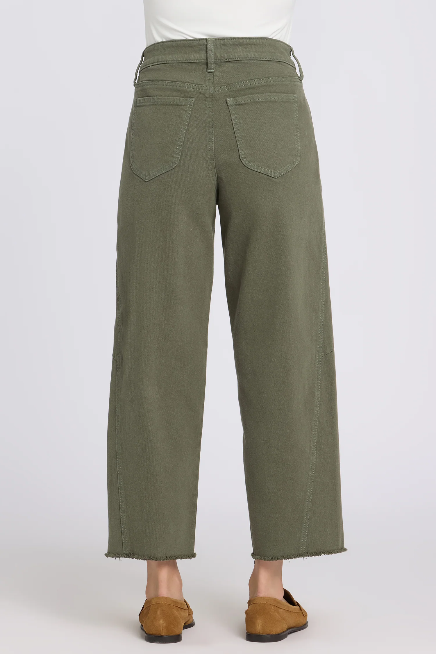 Alyssa Relaxed Crop Jeans - Desert Green - Image 3