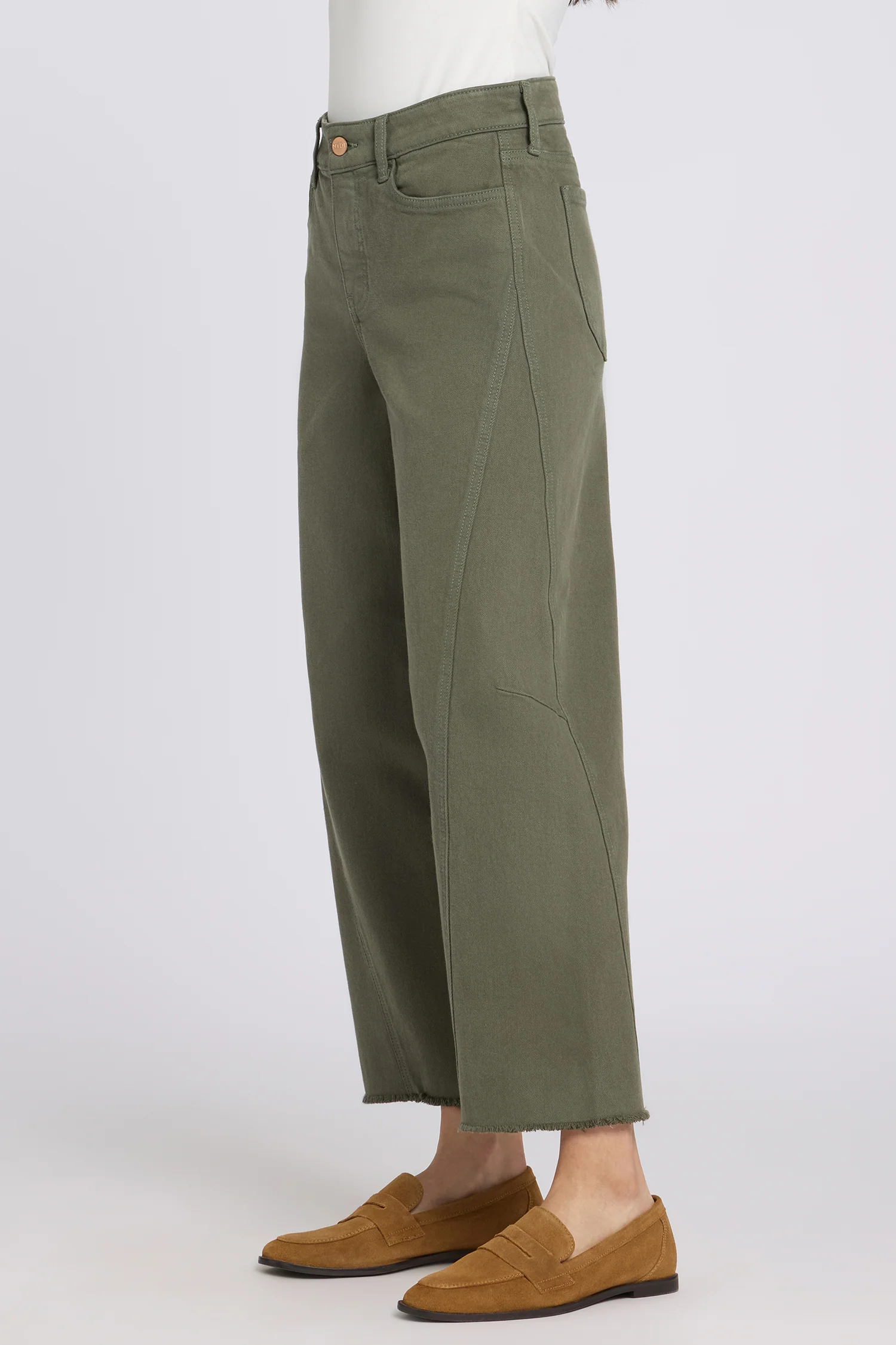 Alyssa Relaxed Crop Jeans - Desert Green - Image 4