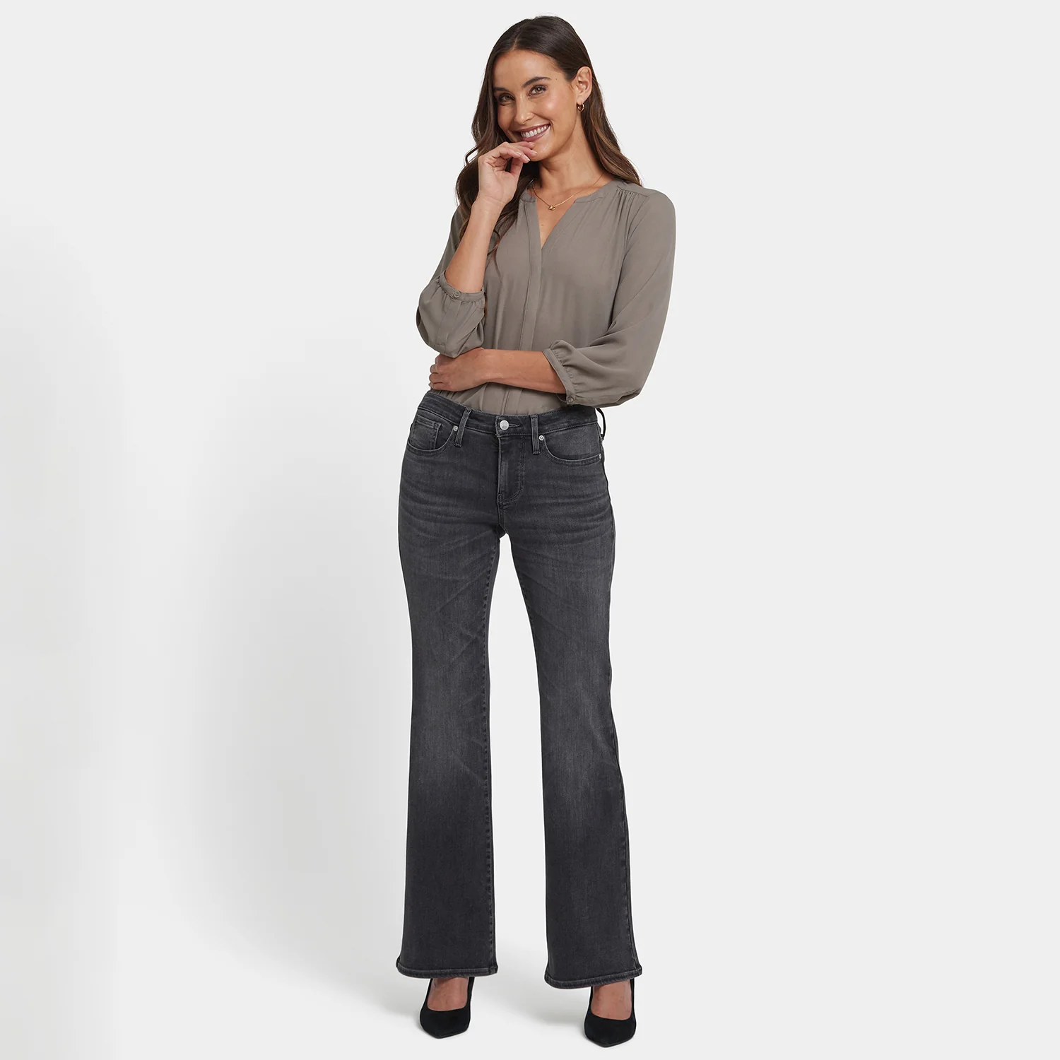 Ava Flared Jeans - Gloomy Marais - Image 6