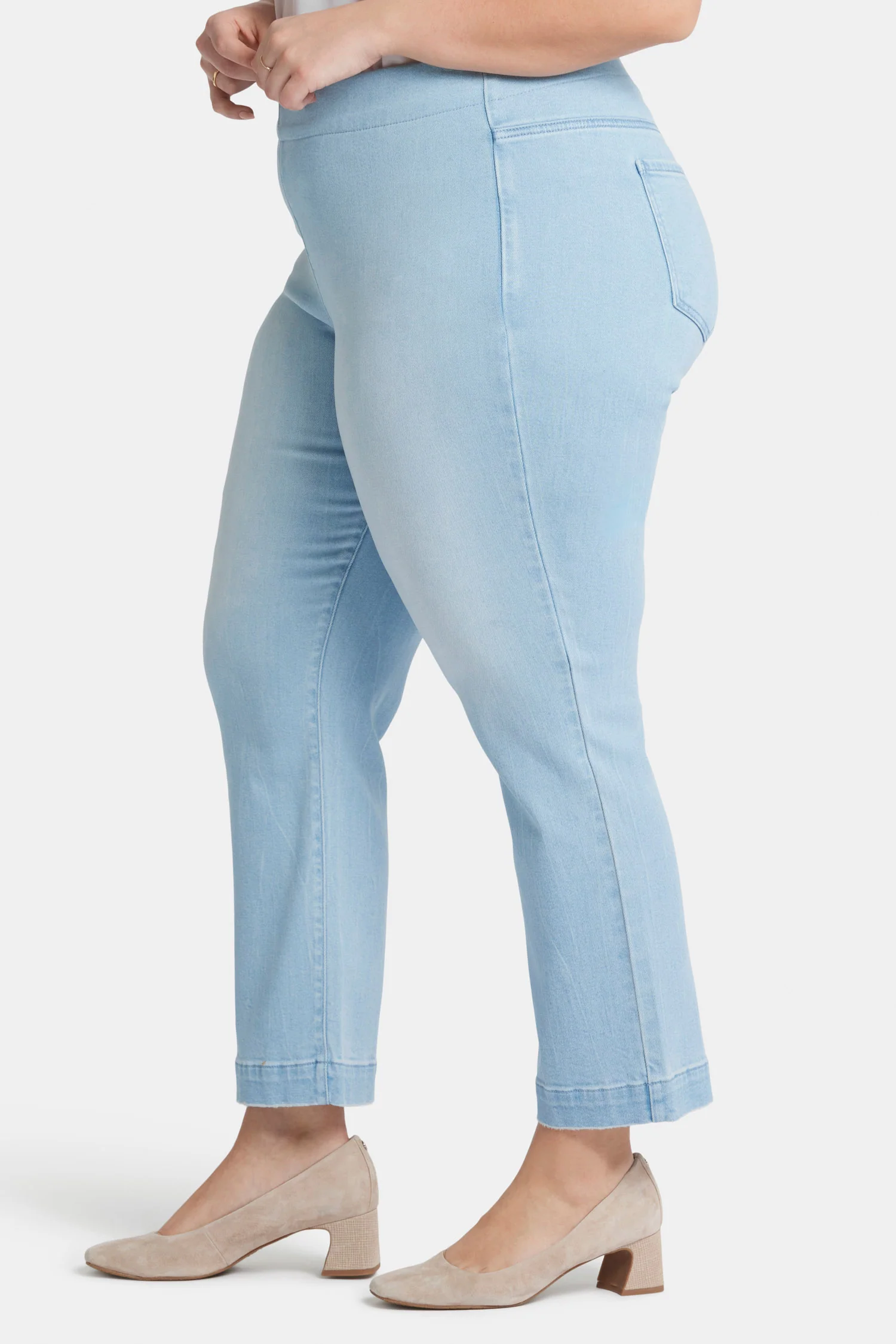 Bailey Relaxed Straight Ankle Pull-On Jeans In Plus Size - Santorini - Image 3