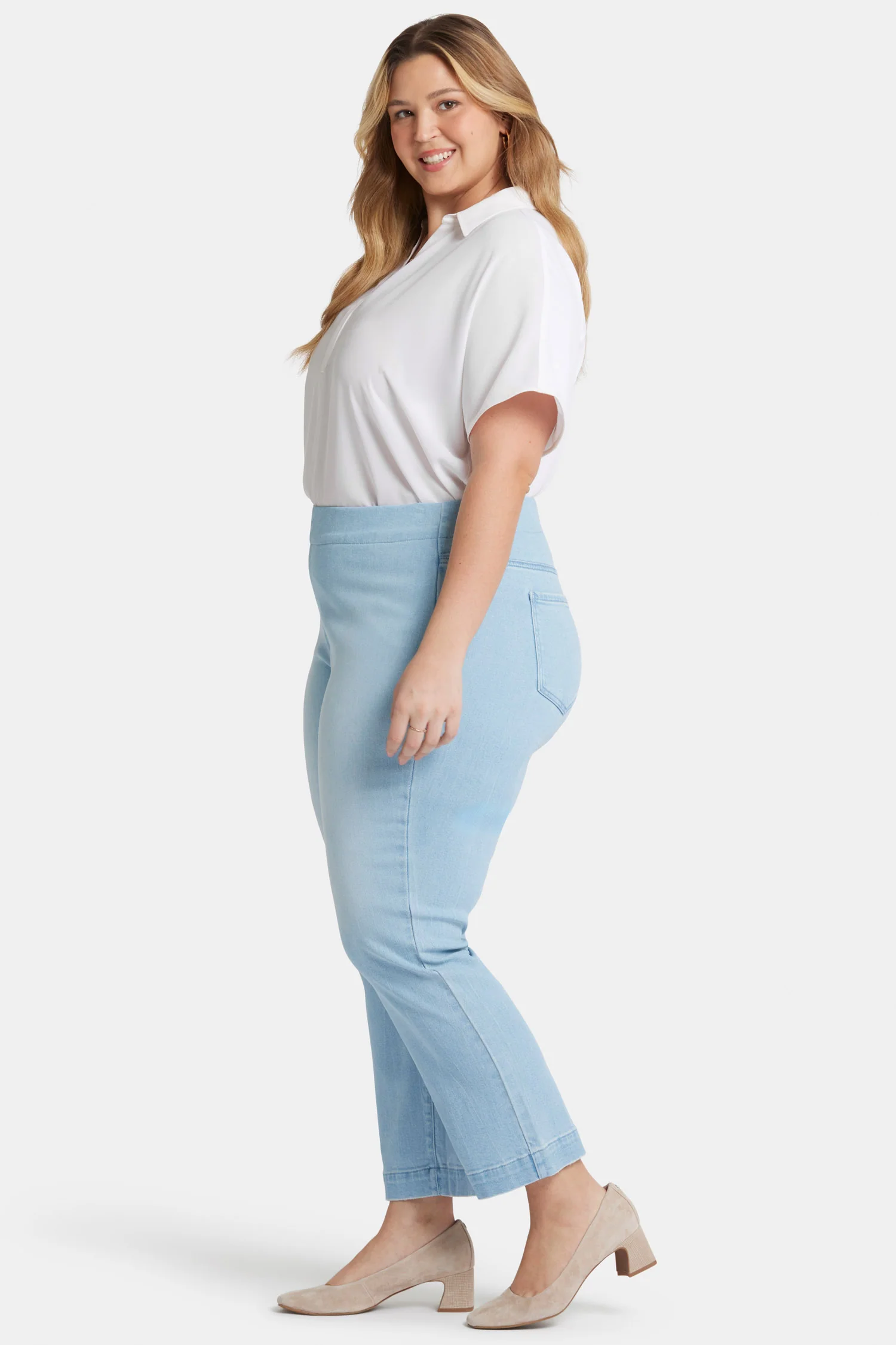 Bailey Relaxed Straight Ankle Pull-On Jeans In Plus Size - Santorini - Image 5