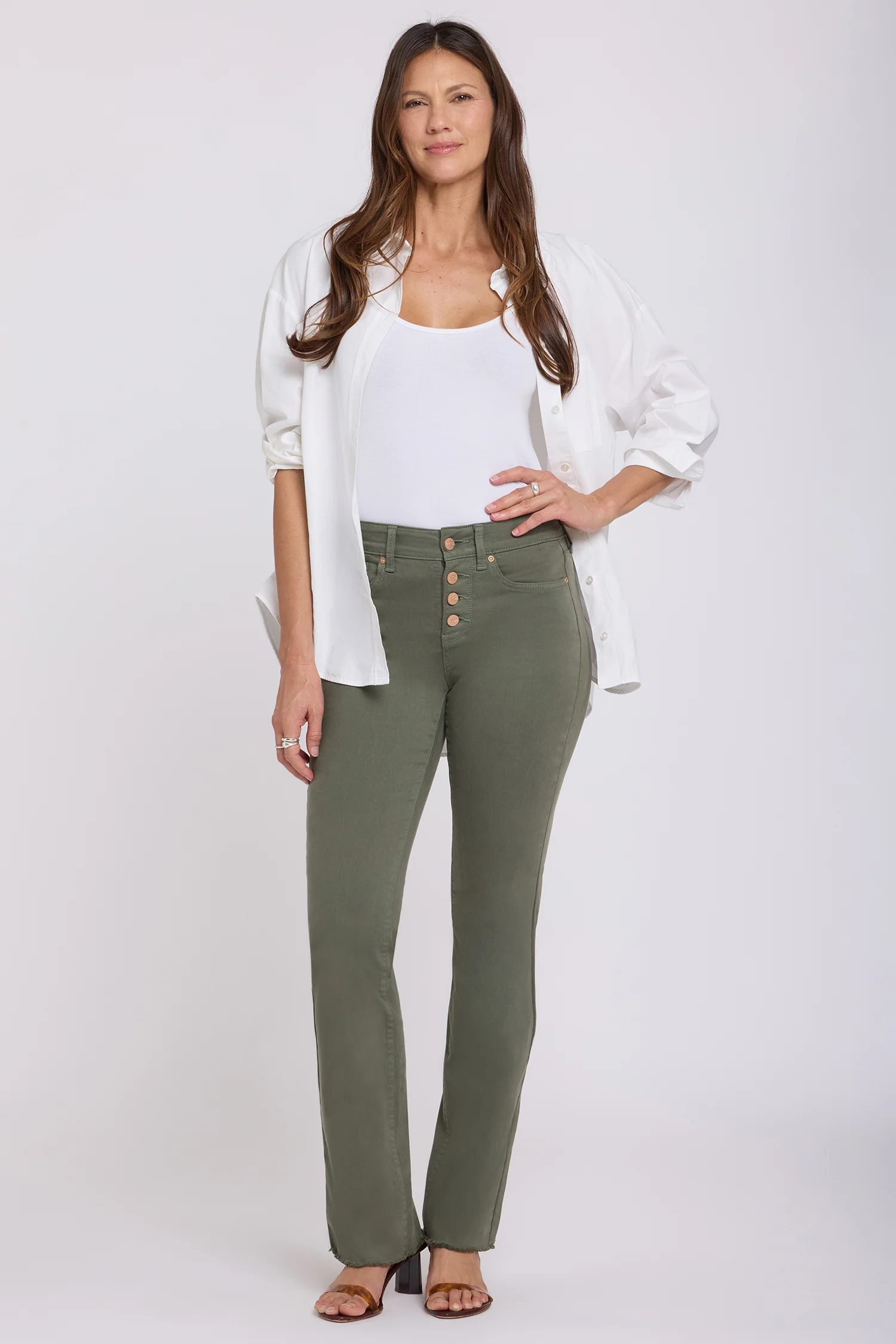 Barbara Bootcut Jeans - Desert Green