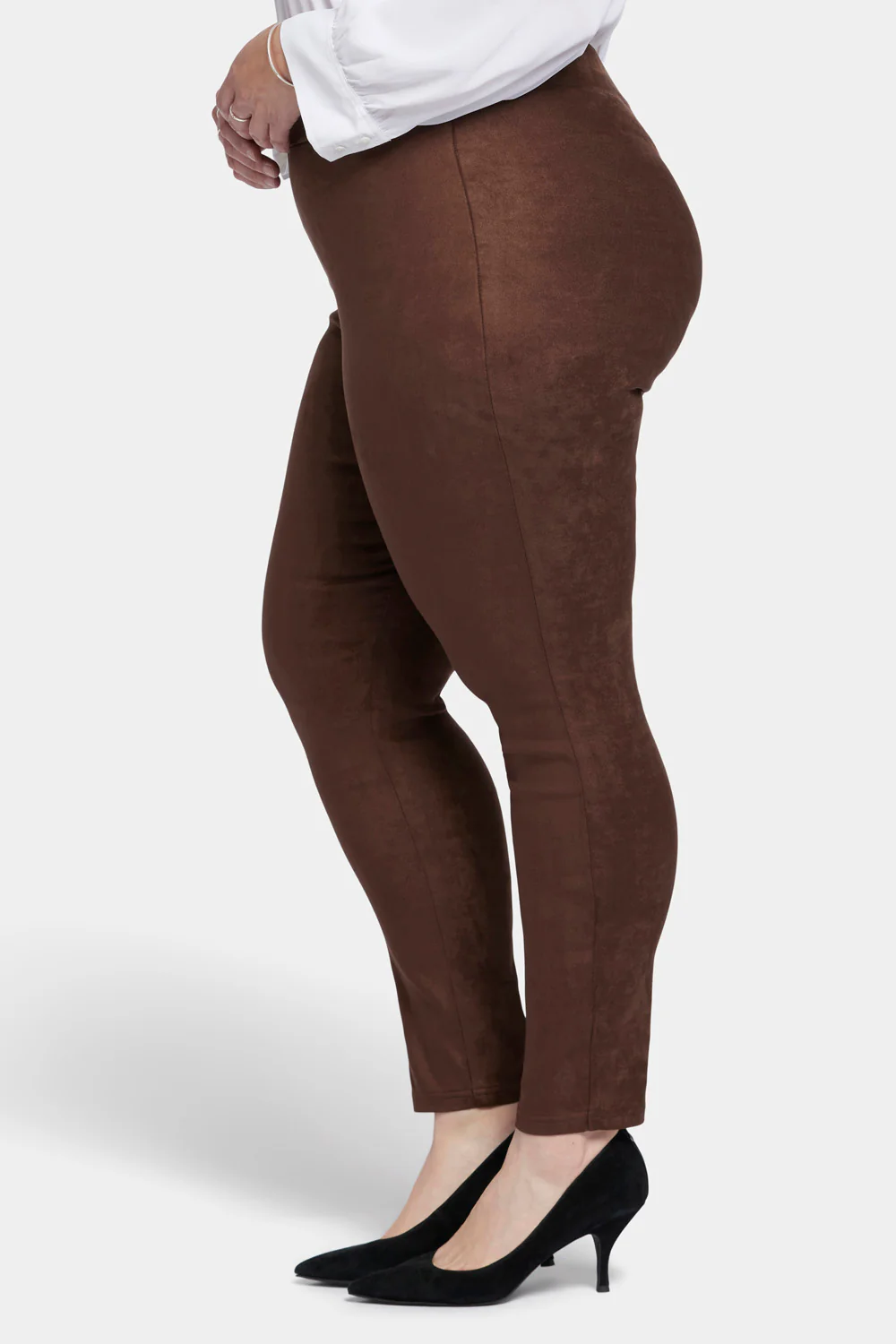Basic Legging Pants In Plus Size - Dark Chocolate - Image 2