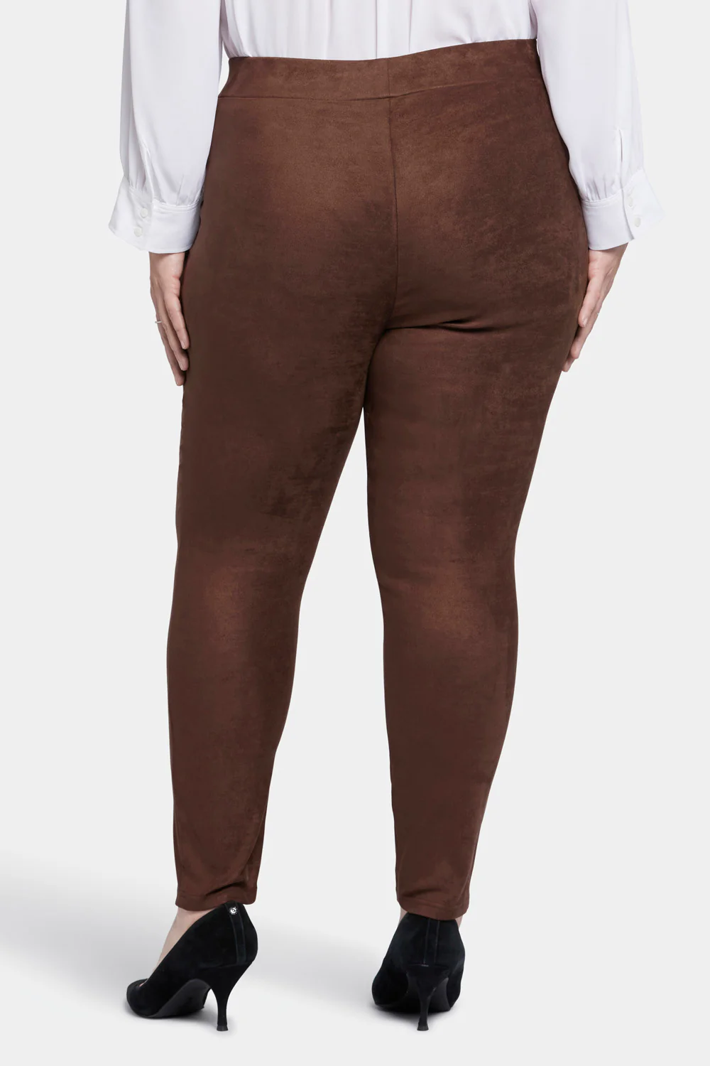 Basic Legging Pants In Plus Size - Dark Chocolate - Image 3