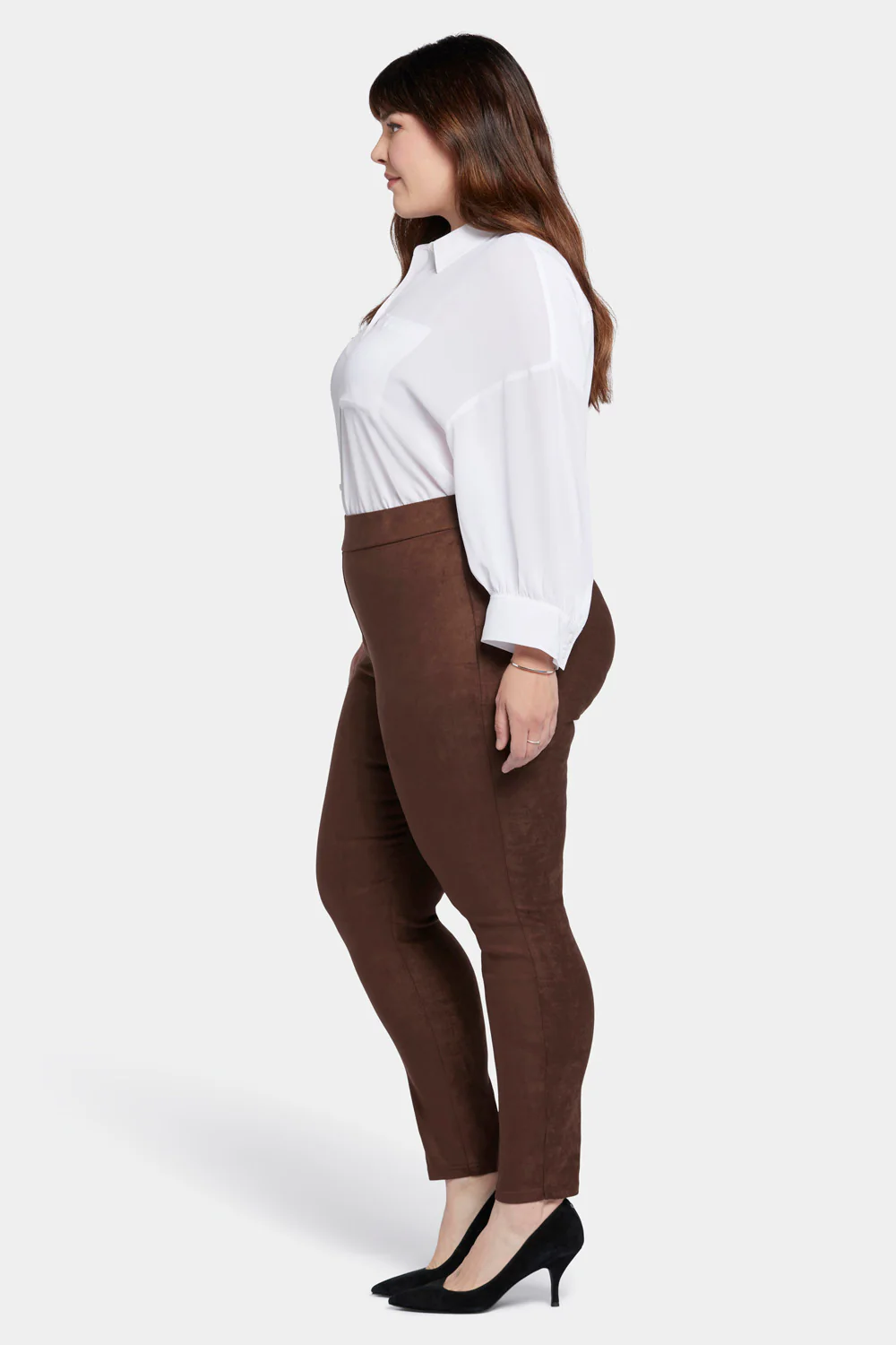 Basic Legging Pants In Plus Size - Dark Chocolate - Image 5