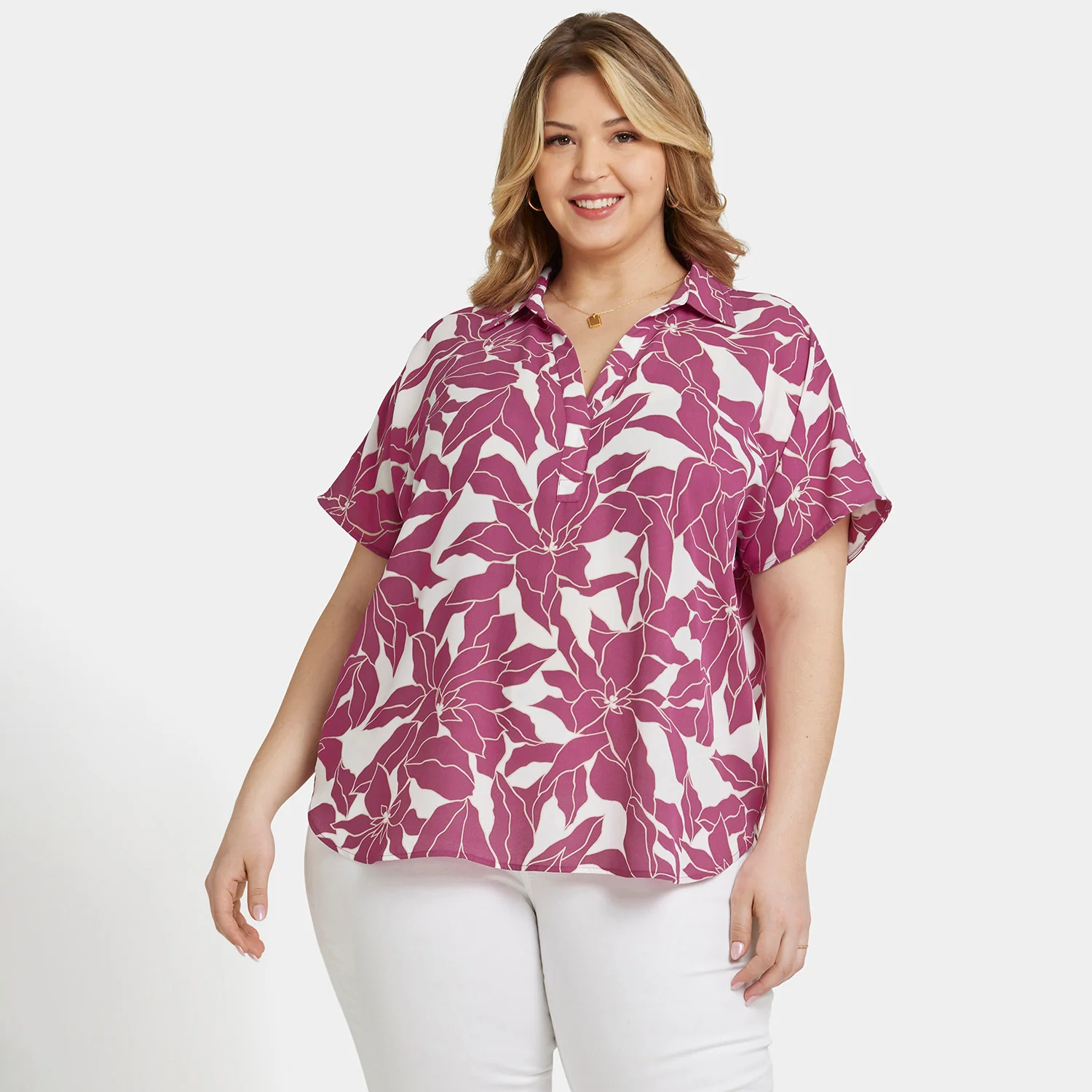 Becky Short Sleeved Blouse In Plus Size - Adonia - Image 7