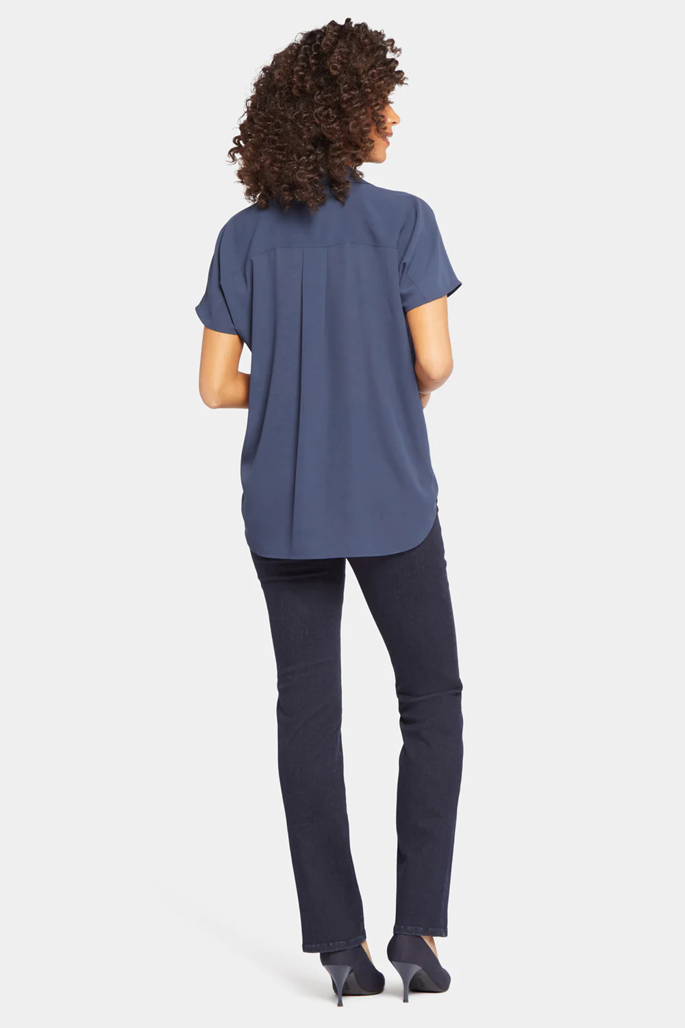 Becky Short Sleeved Blouse - Oxford Navy - Image 6
