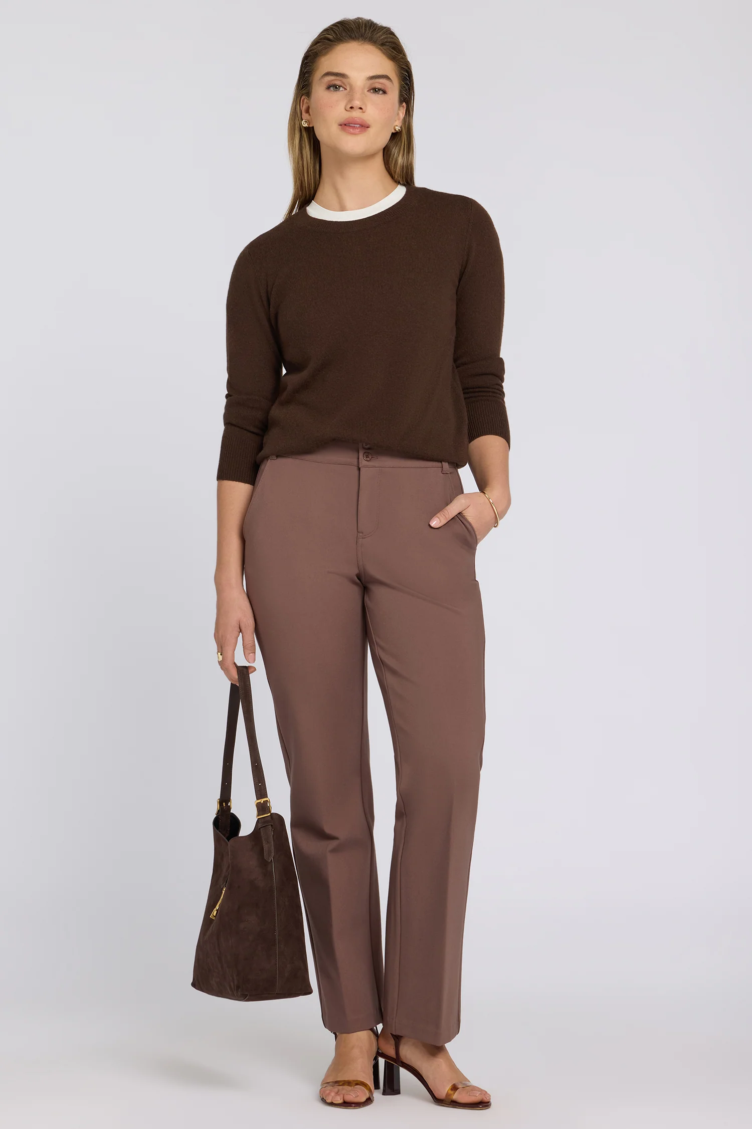 Bella Trouser Pants - Deep Taupe