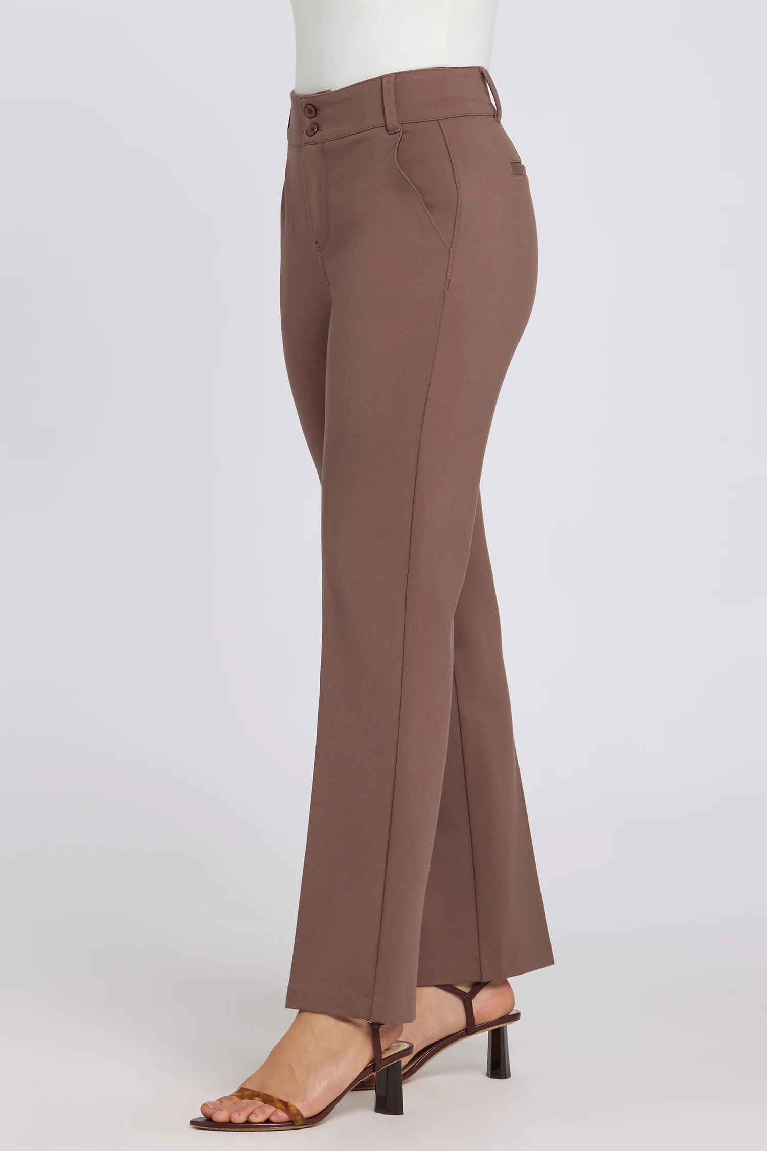 Bella Trouser Pants - Deep Taupe - Image 4