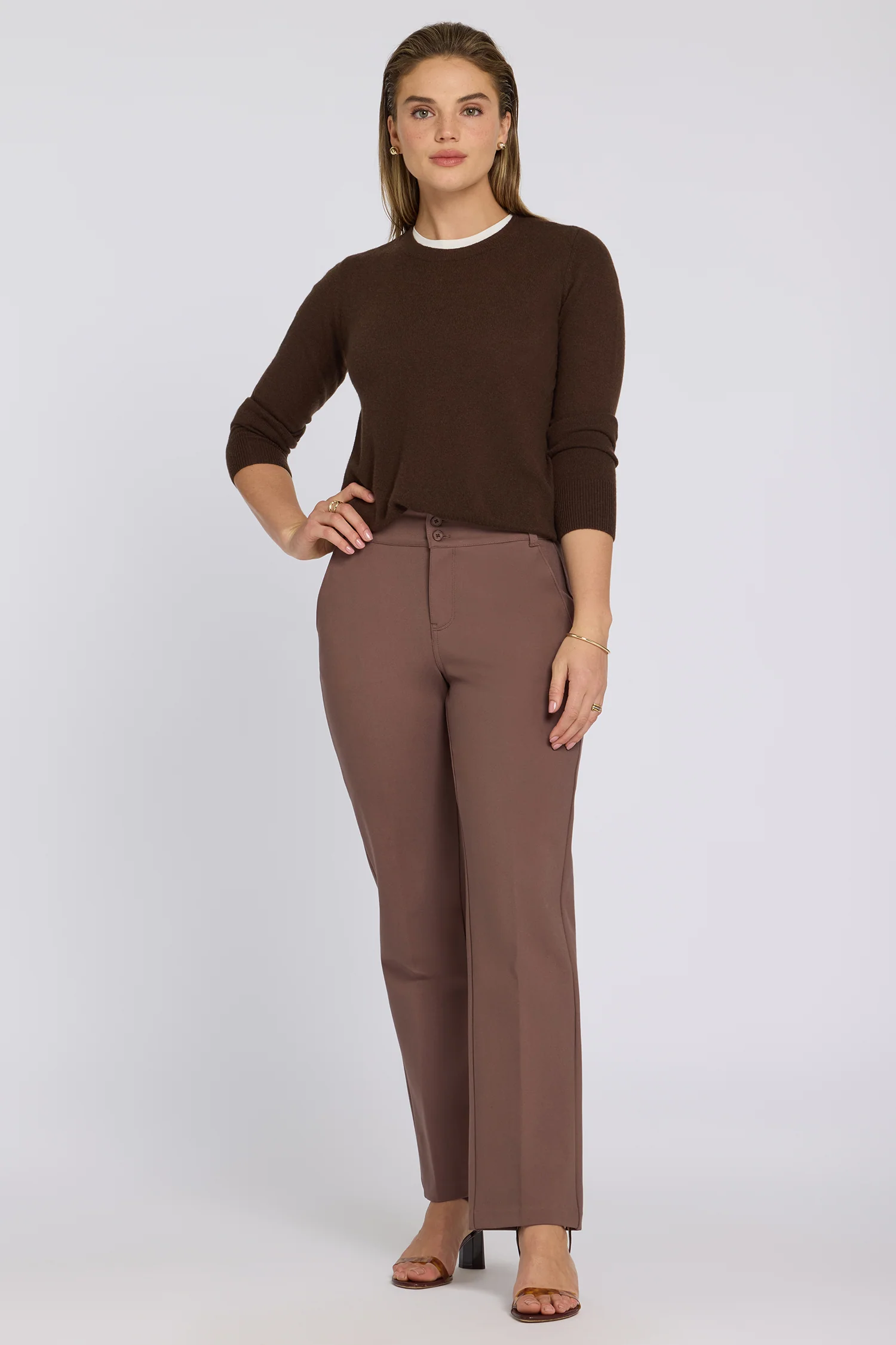 Bella Trouser Pants - Deep Taupe - Image 6