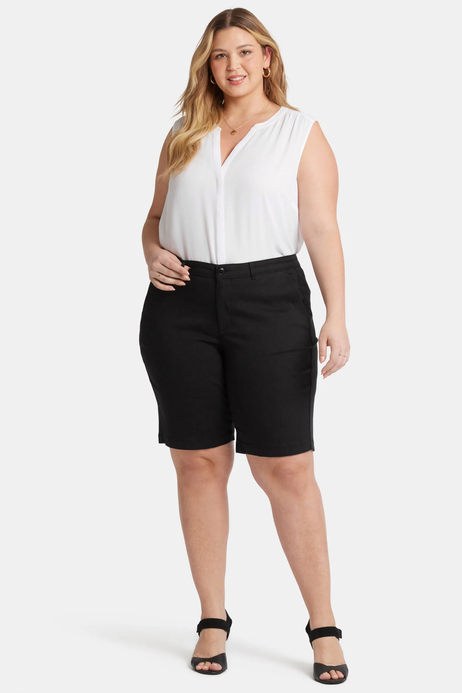 Bermuda Shorts In Plus Size - Black - Image 4
