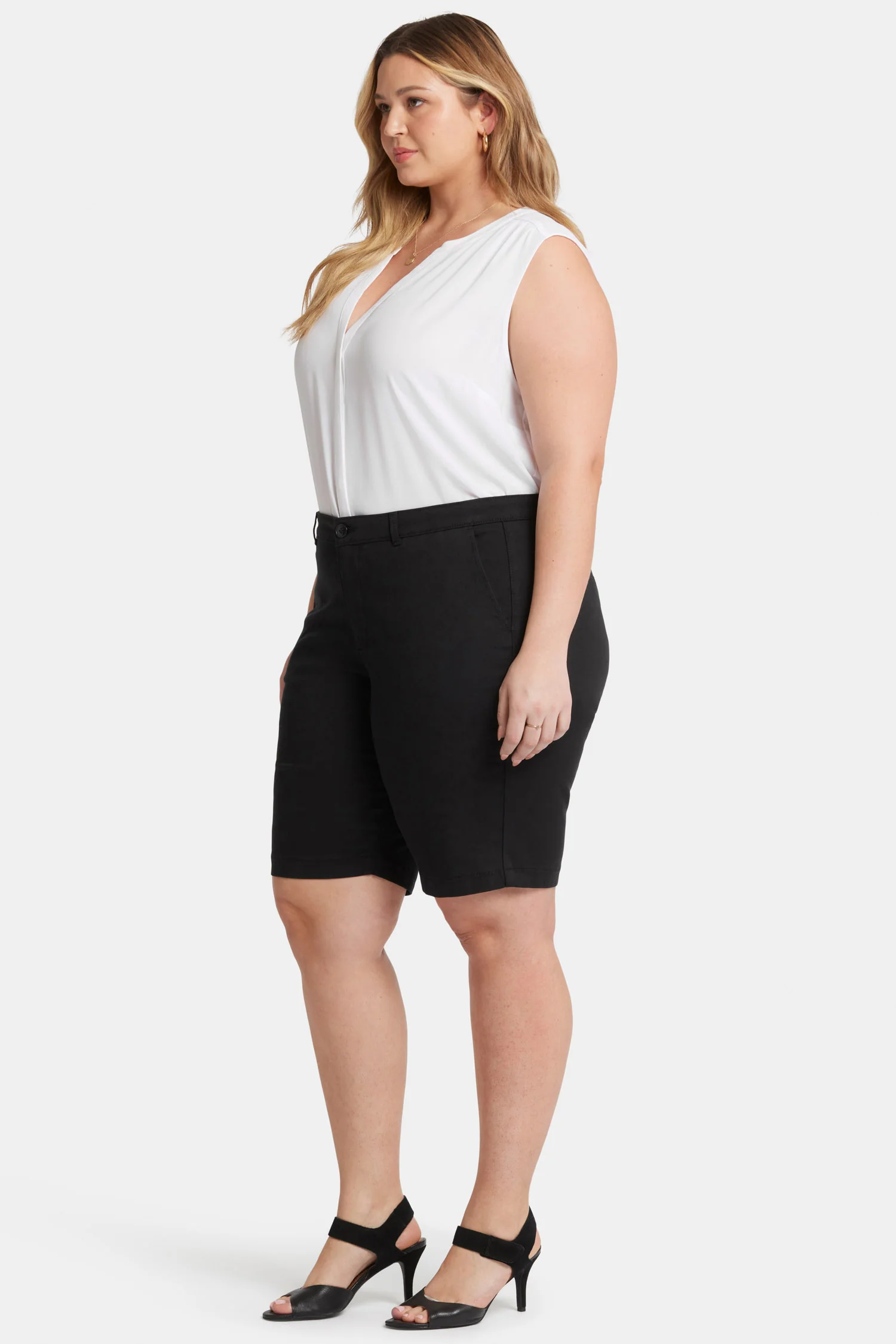 Bermuda Shorts In Plus Size - Black - Image 5