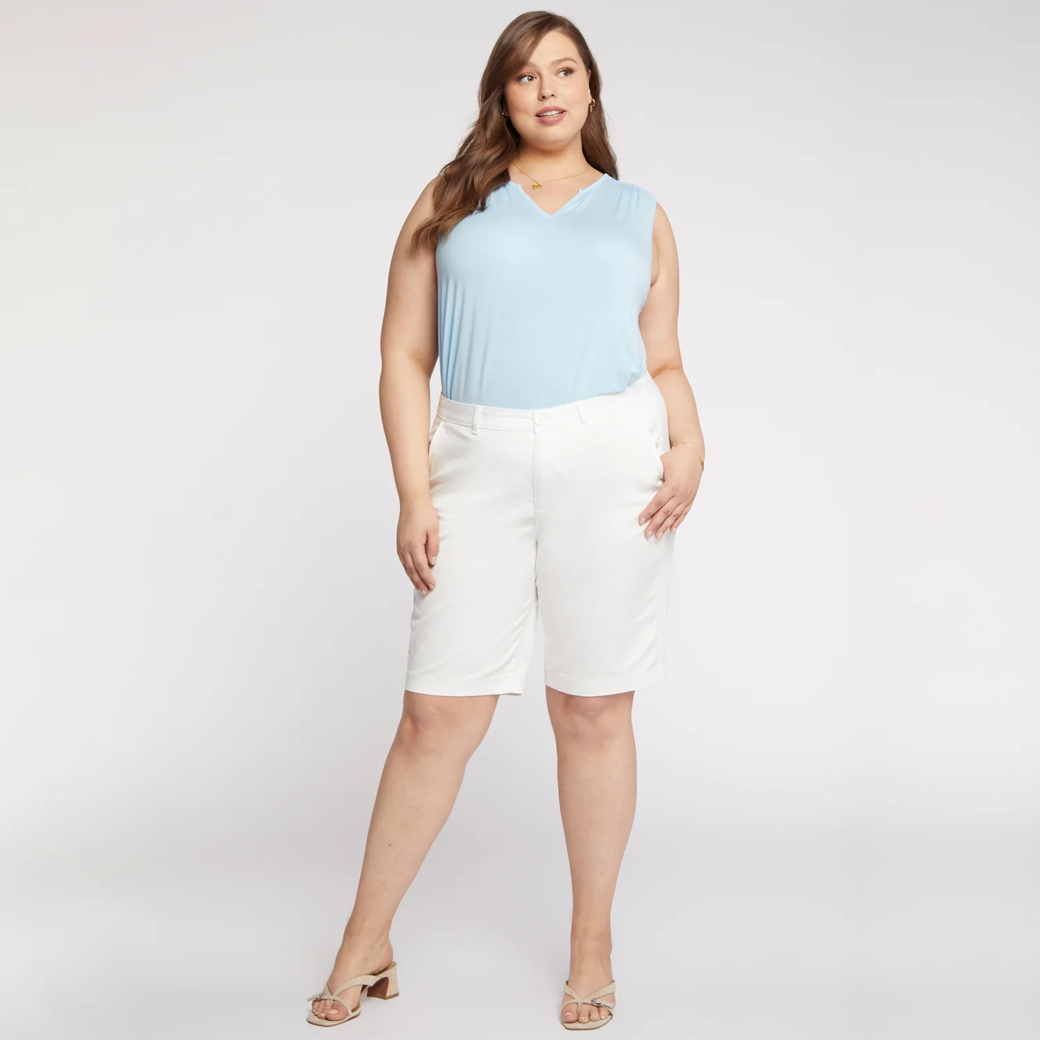 Bermuda Shorts In Plus Size - Optic White - Image 7