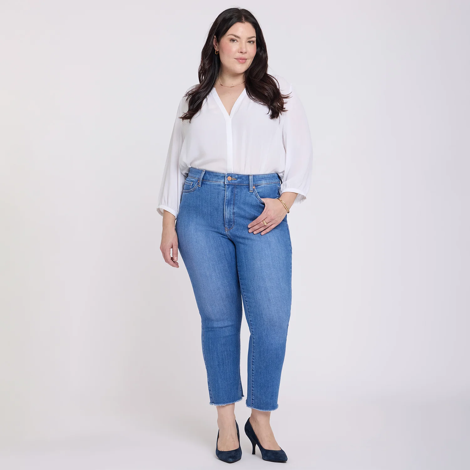 Billie Mini Bootcut Ankle Jeans In Plus Size - Blue Paradise - Image 6