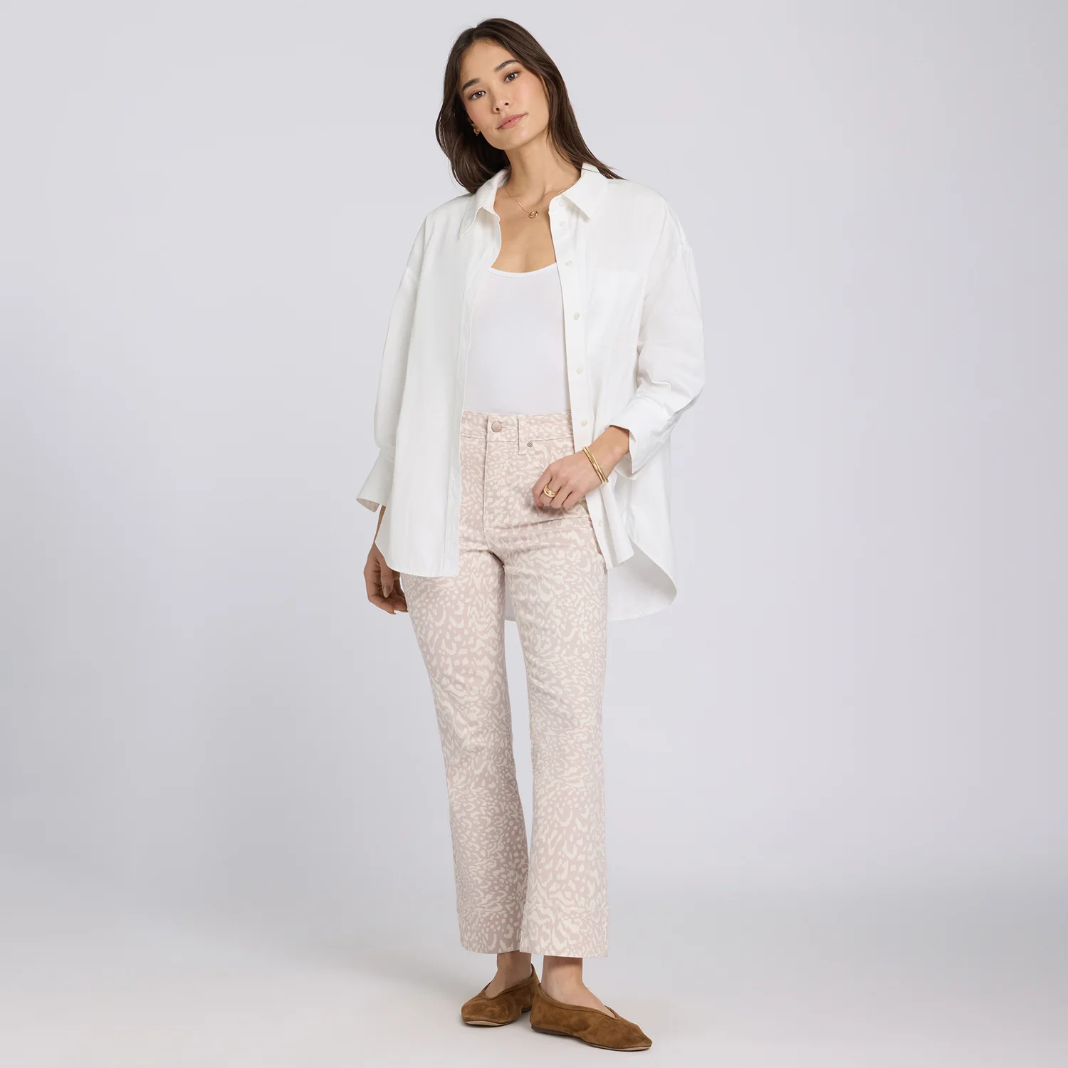 Billie Mini Bootcut Ankle Jeans - Snow Leopard - Image 6