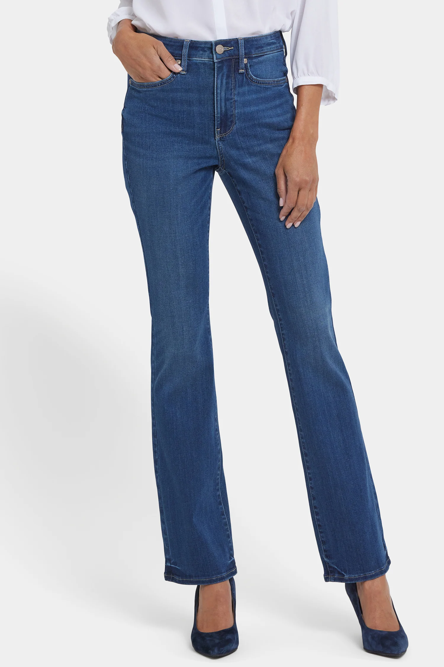 Billie Mini Bootcut Jeans In Petite - Vintage Lapis - Image 4