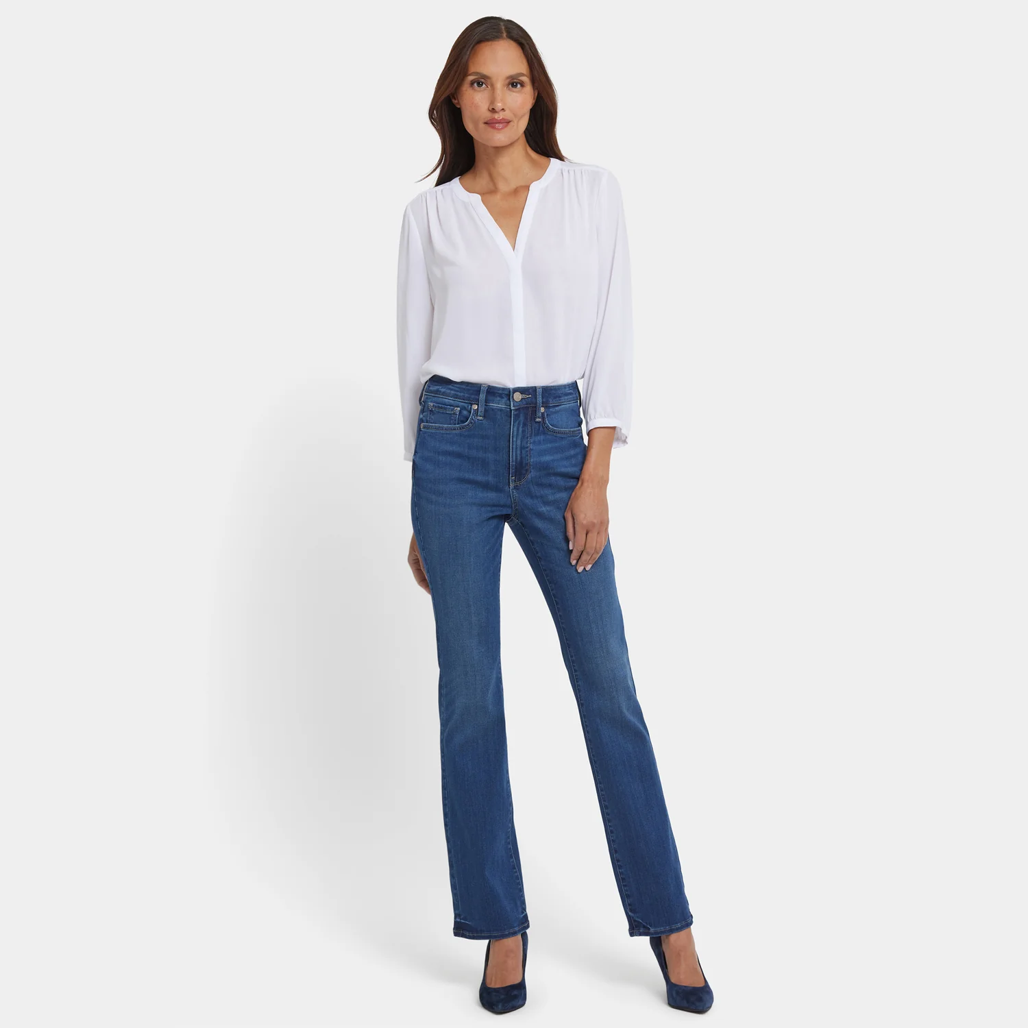 Billie Mini Bootcut Jeans In Petite - Vintage Lapis - Image 6