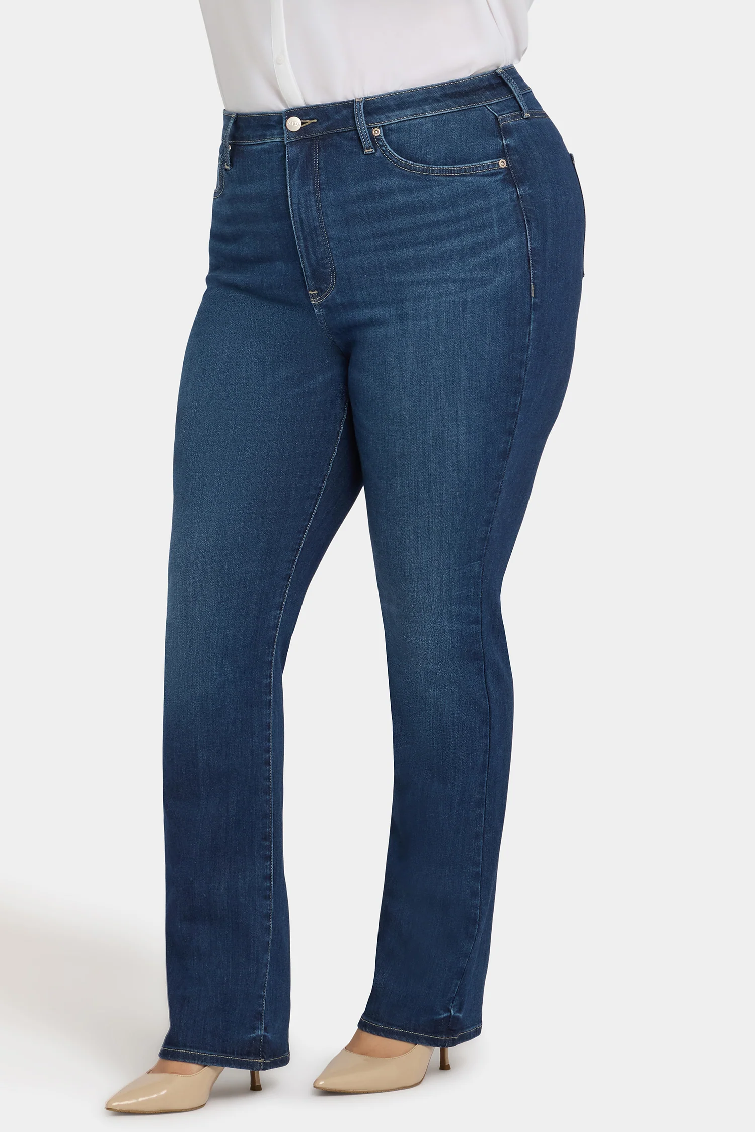 Billie Mini Bootcut Jeans In Plus Size - Vintage Lapis - Image 4