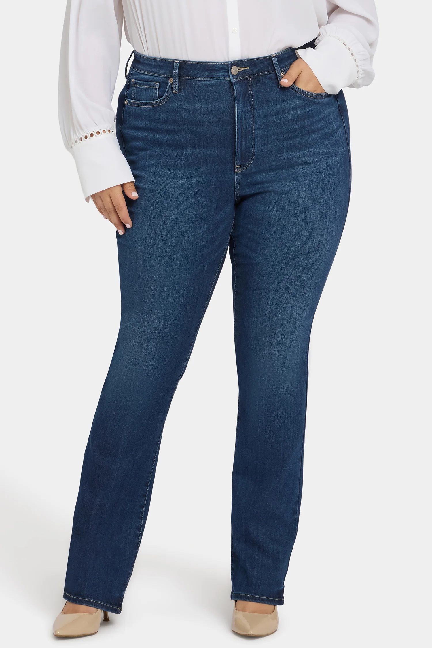 Billie Mini Bootcut Jeans In Plus Size - Vintage Lapis - Image 5