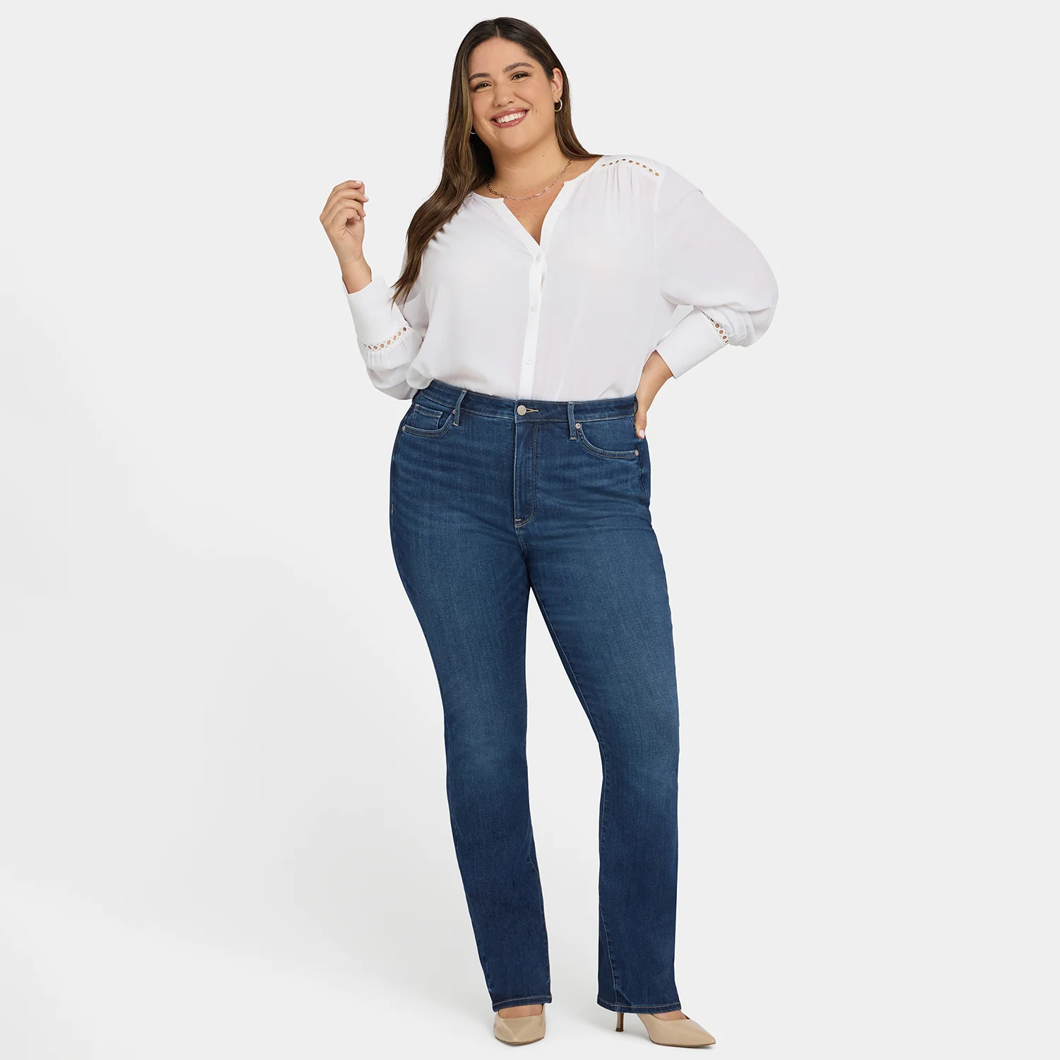 Billie Mini Bootcut Jeans In Plus Size - Vintage Lapis - Image 6