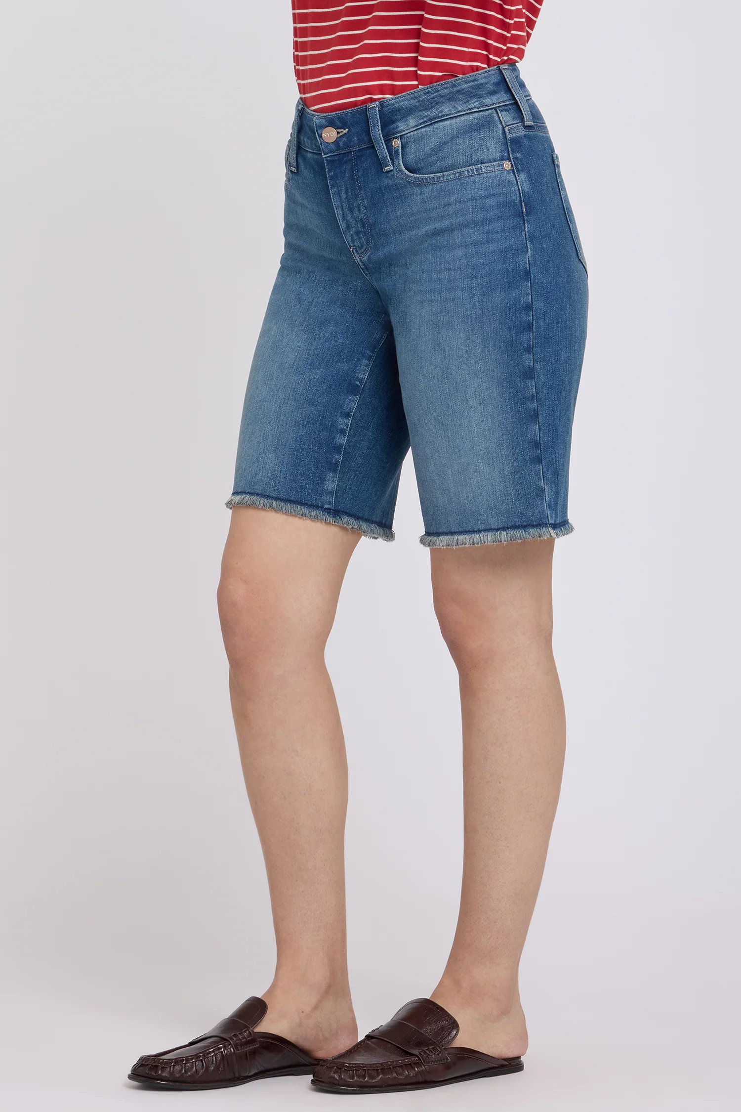 Boyfriend Denim Shorts In Petite - Breezy Palms - Image 3