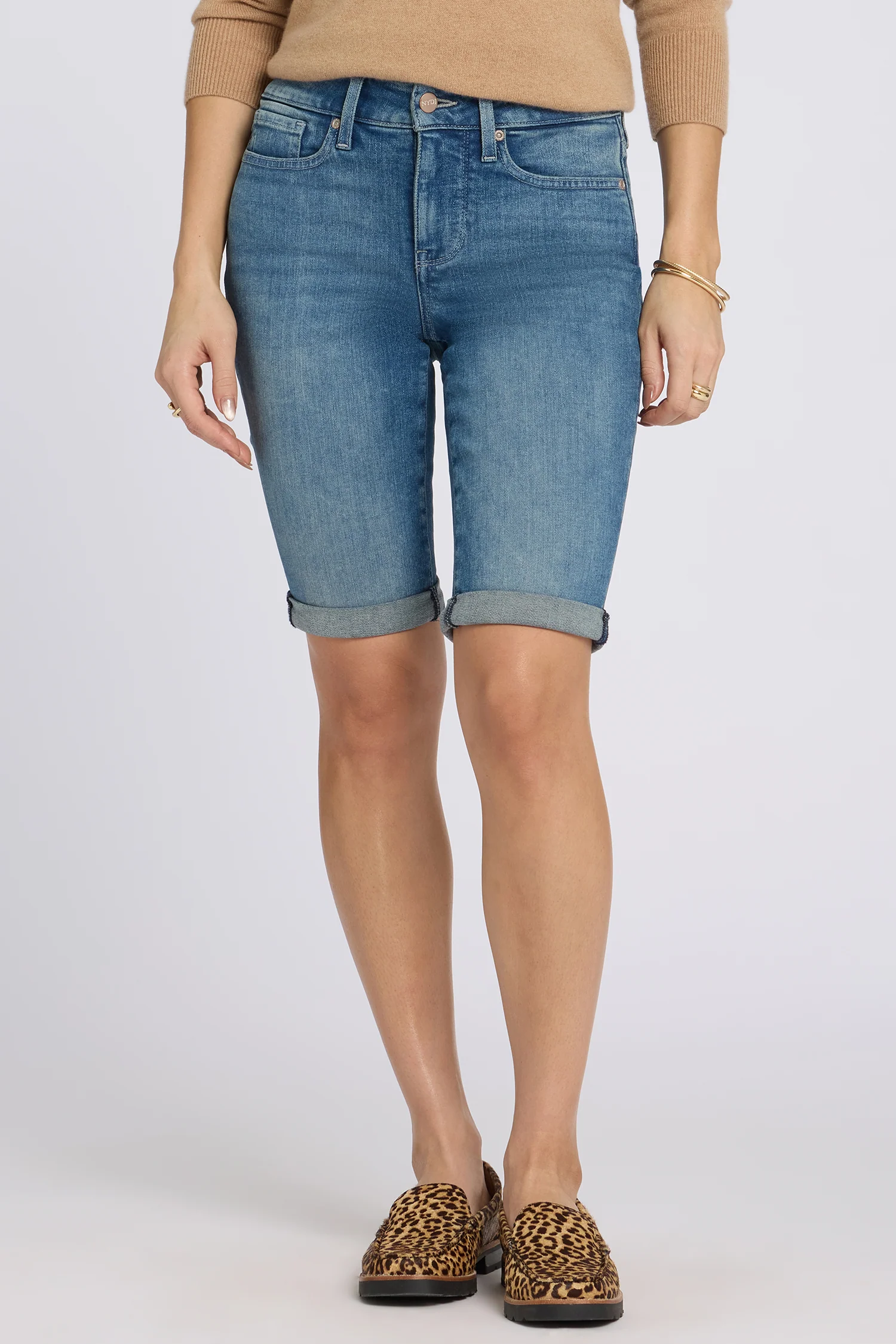 Briella 11 Inch Denim Shorts - Breezy Palms - Image 4