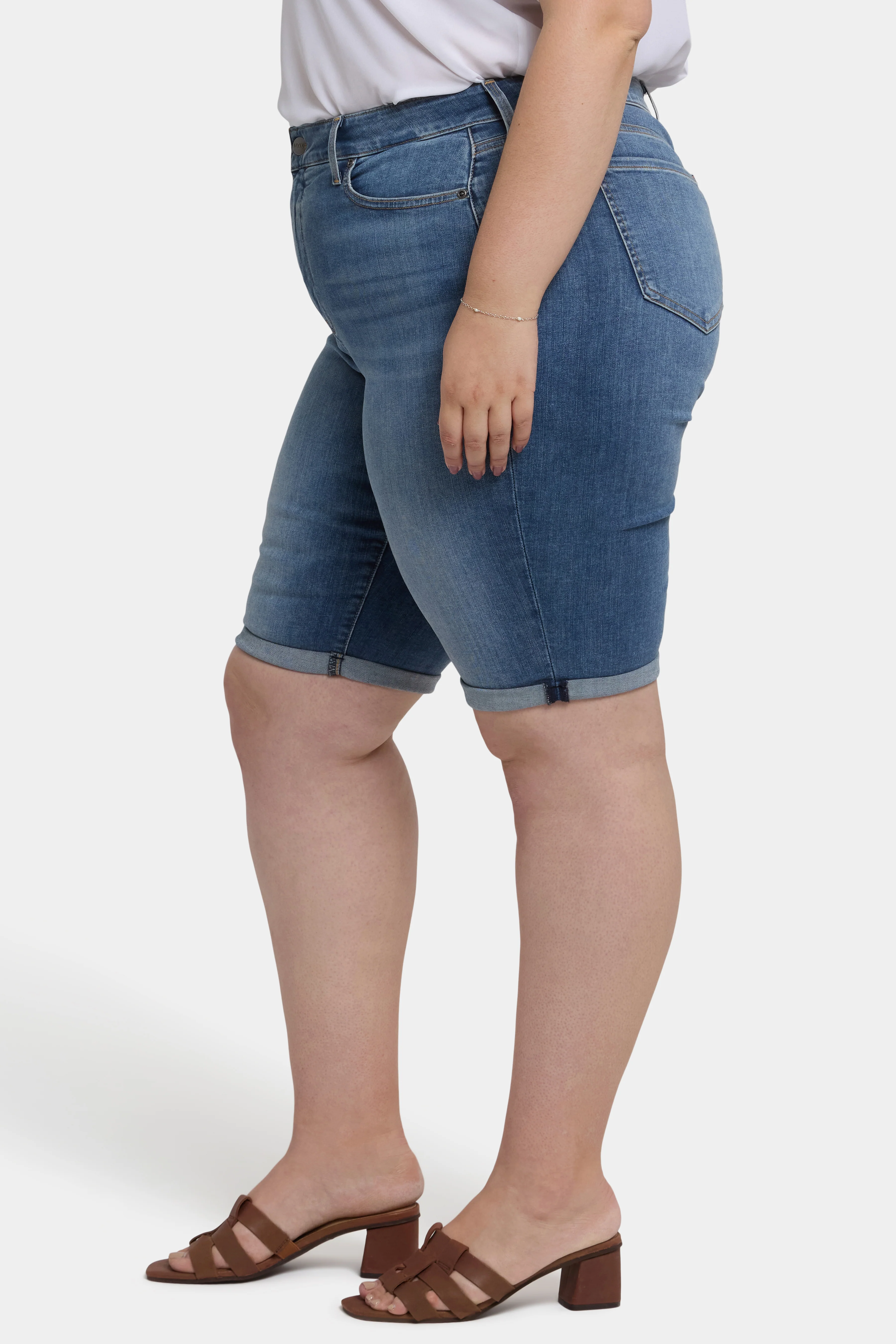 Briella 11 Inch Denim Shorts In Plus Size - Barcelona Breeze - Image 3