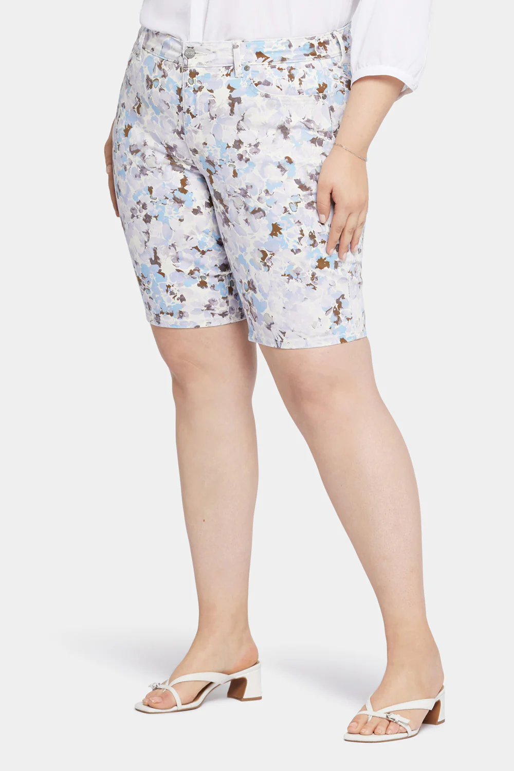Briella 11 Inch Denim Shorts In Plus Size - Becca Bouquet - Image 3