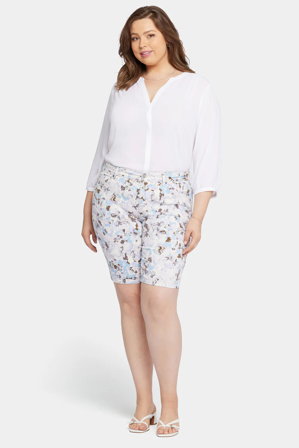 Briella 11 Inch Denim Shorts In Plus Size - Becca Bouquet - Image 4