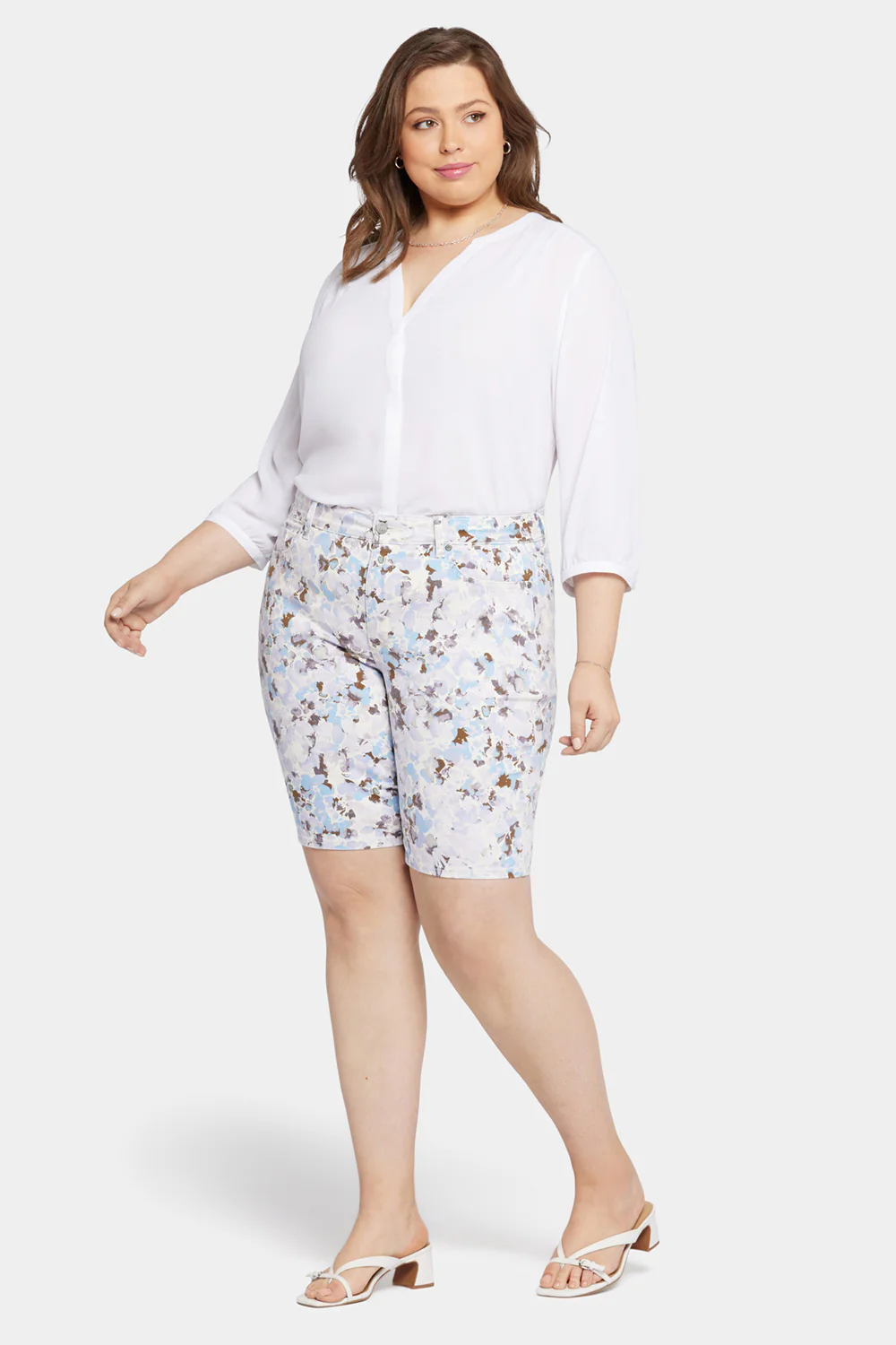 Briella 11 Inch Denim Shorts In Plus Size - Becca Bouquet - Image 5