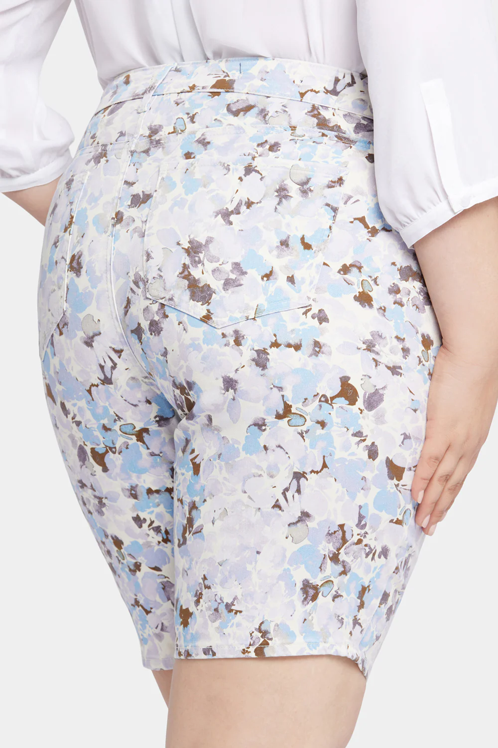 Briella 11 Inch Denim Shorts In Plus Size - Becca Bouquet - Image 6