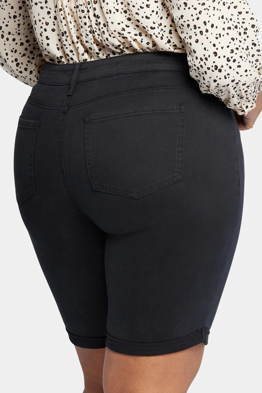 Briella 11 Inch Denim Shorts In Plus Size - Black - Image 6