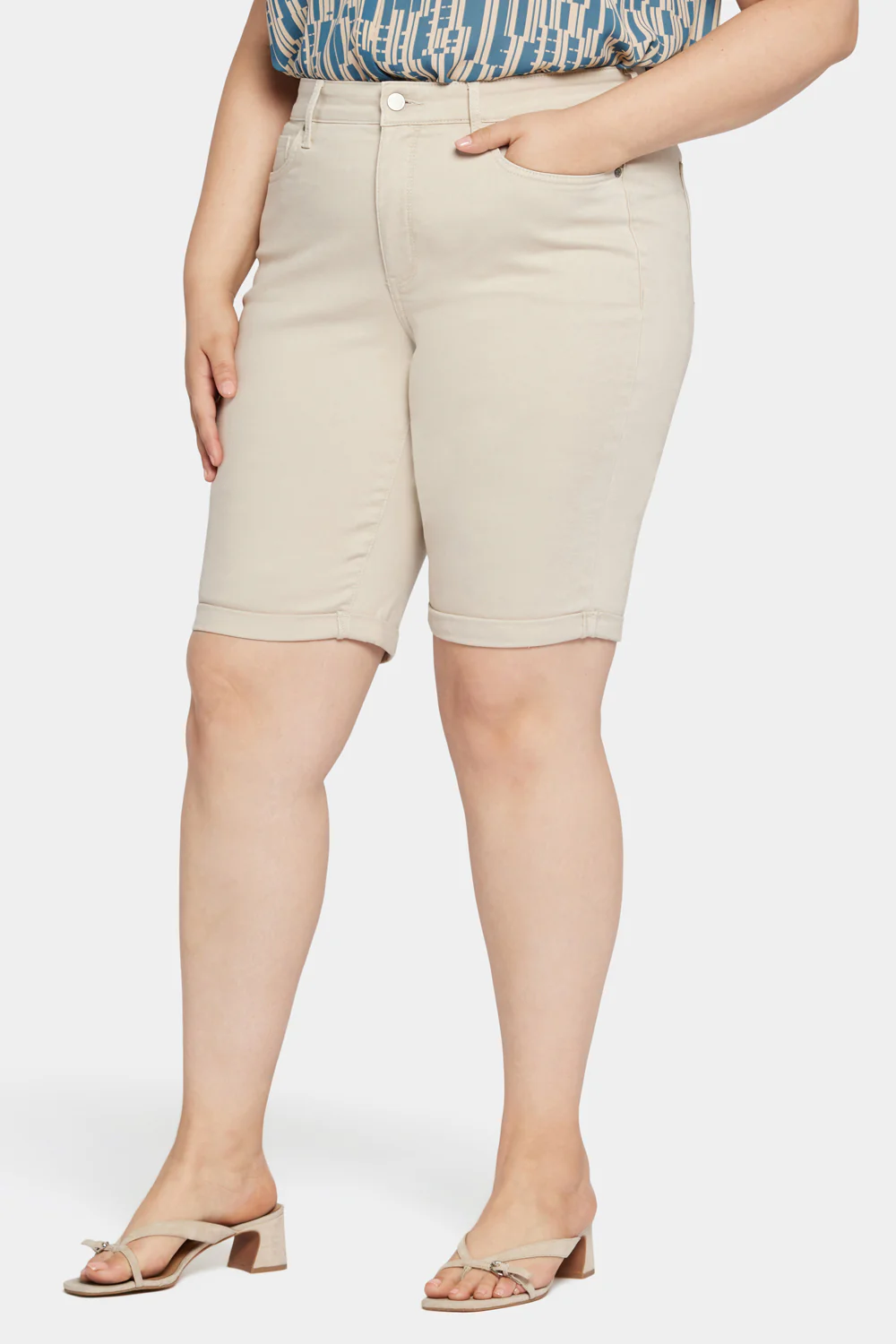 Briella 11 Inch Denim Shorts In Plus Size - Feather - Image 3