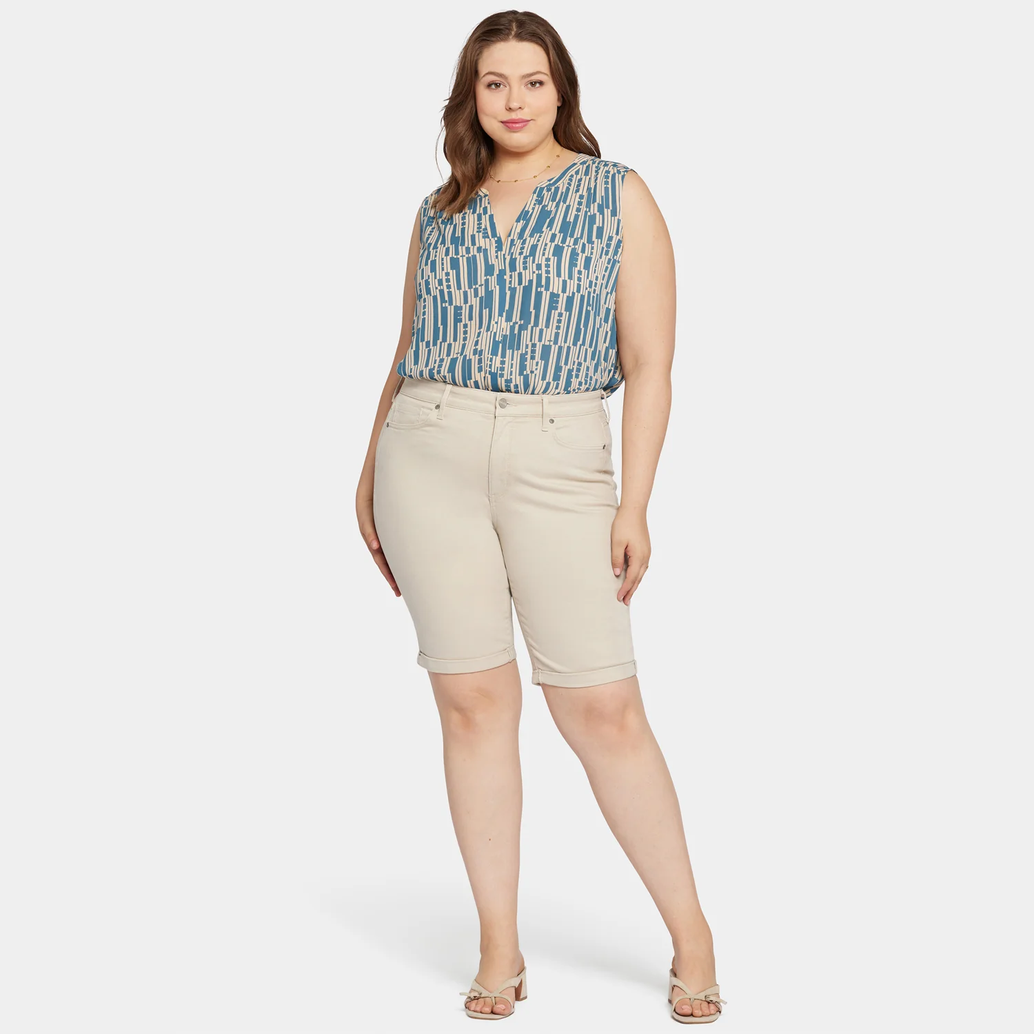 Briella 11 Inch Denim Shorts In Plus Size - Feather - Image 7
