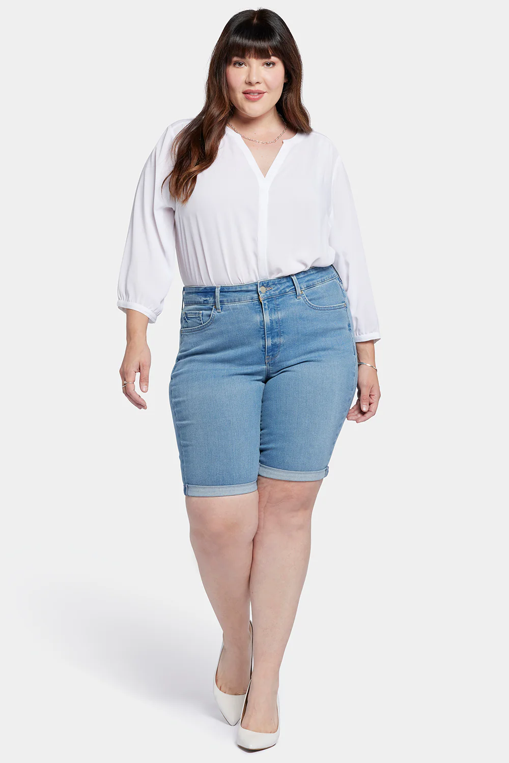 Briella 11 Inch Denim Shorts In Plus Size - Nottinghill - Image 4