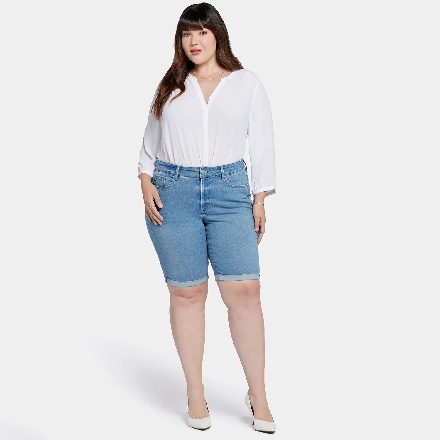 Briella 11 Inch Denim Shorts In Plus Size - Nottinghill - Image 7
