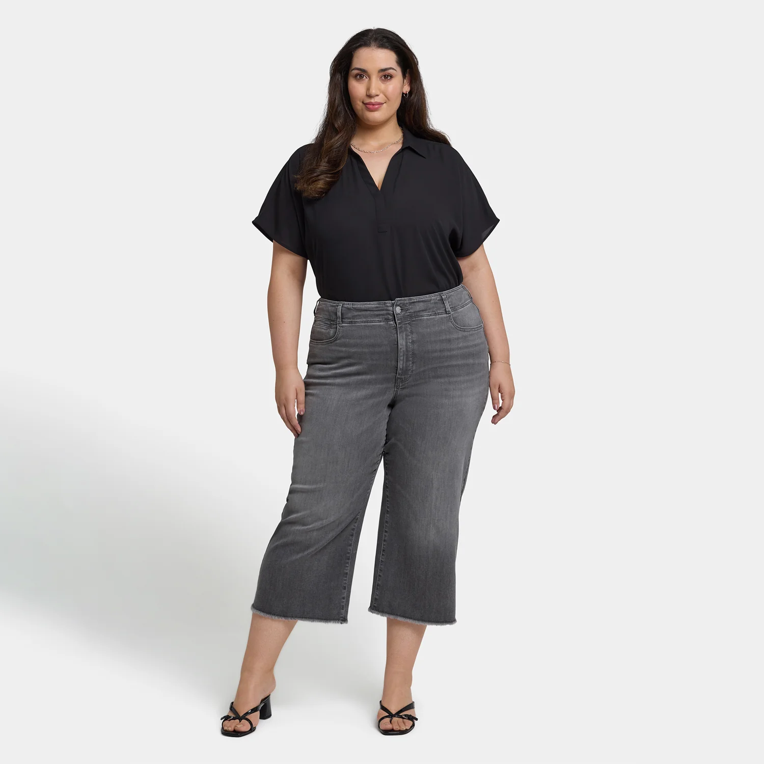 Brigitte Wide Leg Capri Jeans In Plus Size - Frontera Bluffs - Image 6