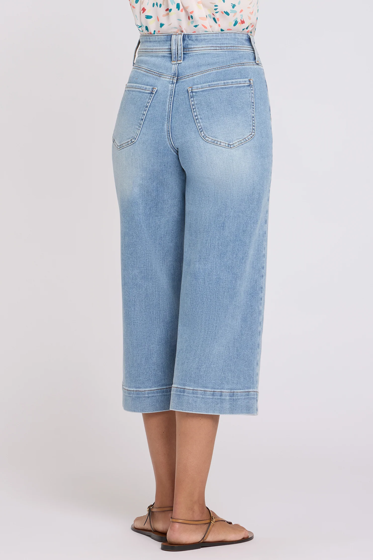Brigitte Wide Leg Capri Jeans - Mist Springs - Image 3